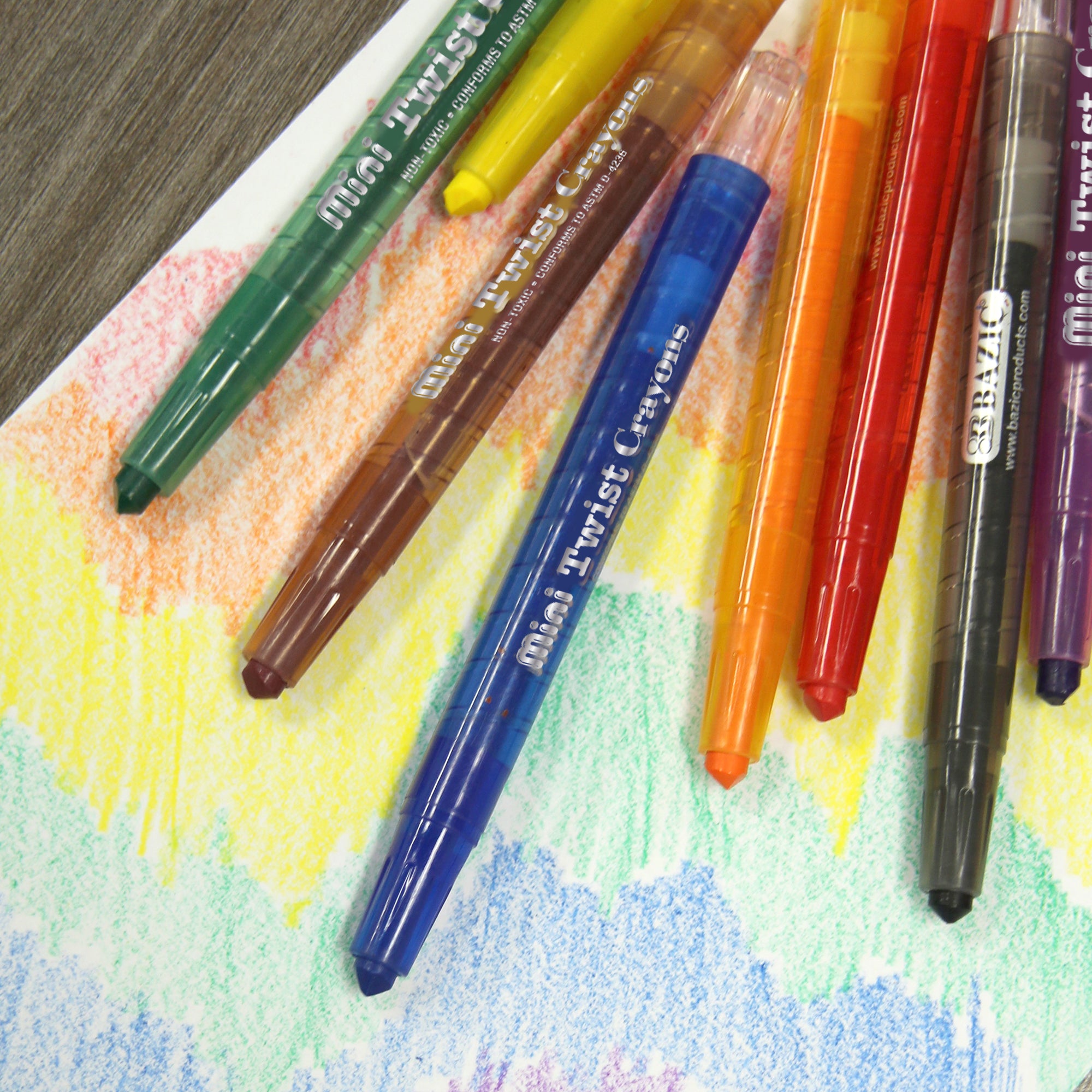 10 Color Twist-Up Crayons, Paraffin Wax Crayons