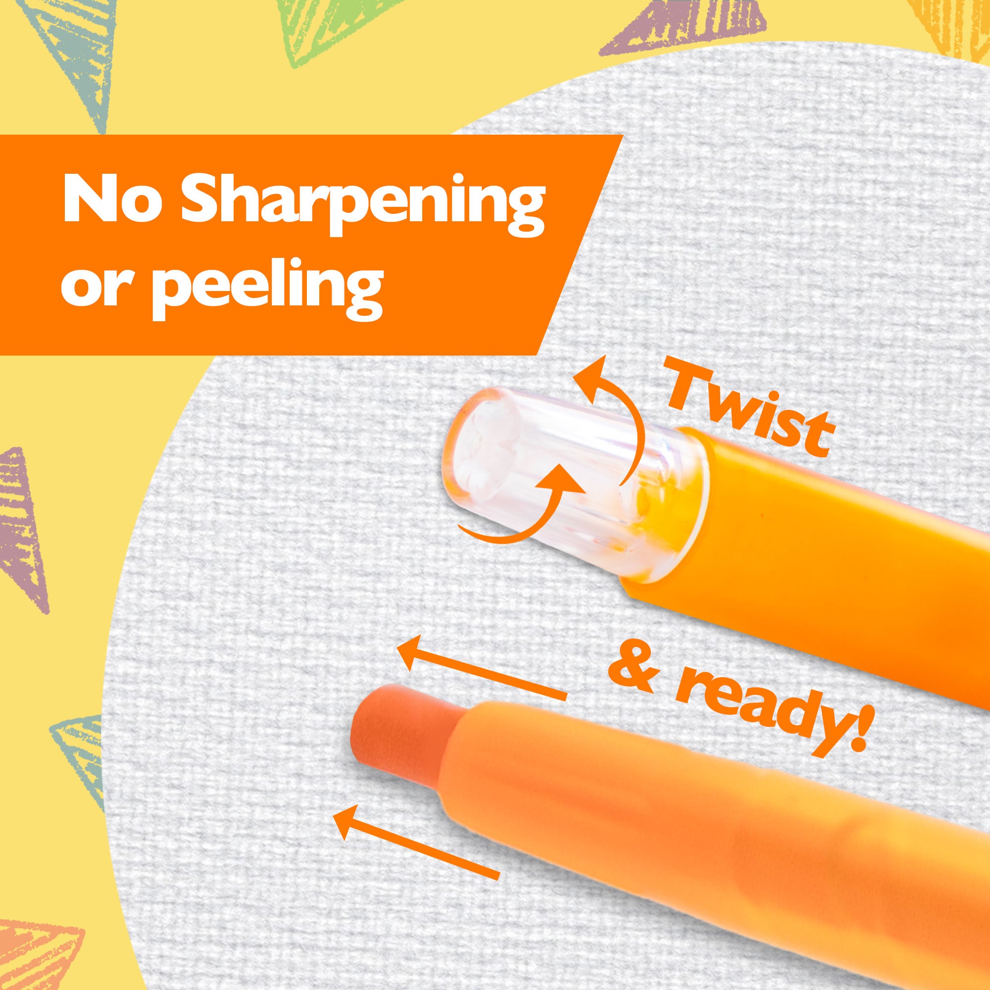 12 Color Twist-Up Propelling Crayons