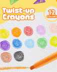 12 Color Twist-Up Propelling Crayons
