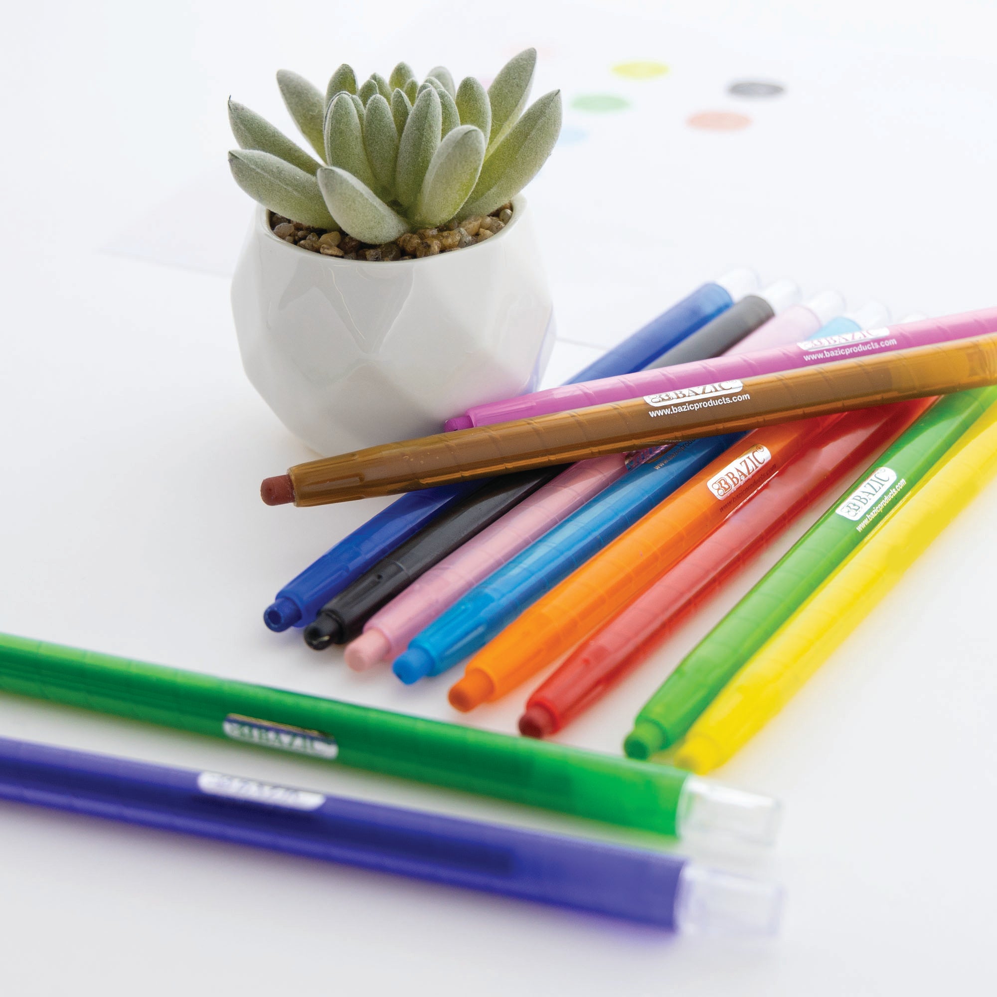 12 Color Twist-Up Propelling Crayons