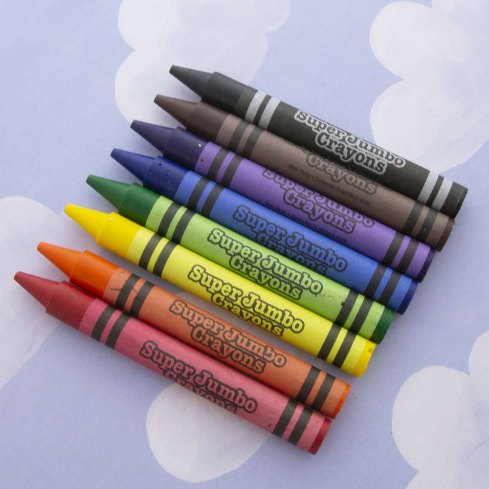 WAX CRAYONS JUMBO wax crayons box 12 single colours