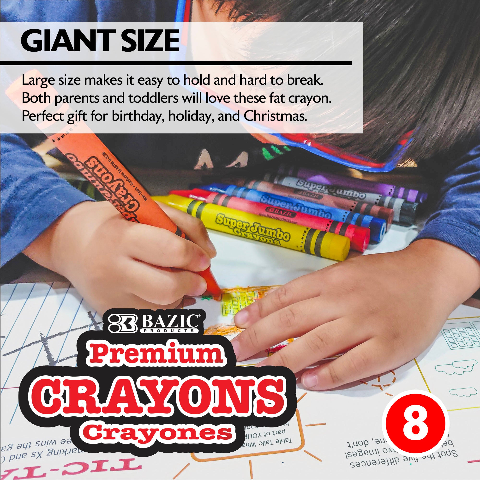 Saison Color Belle LK 2本セット BAZIC 8 Color Premium Super Jumbo Crayons – BAZIC Store