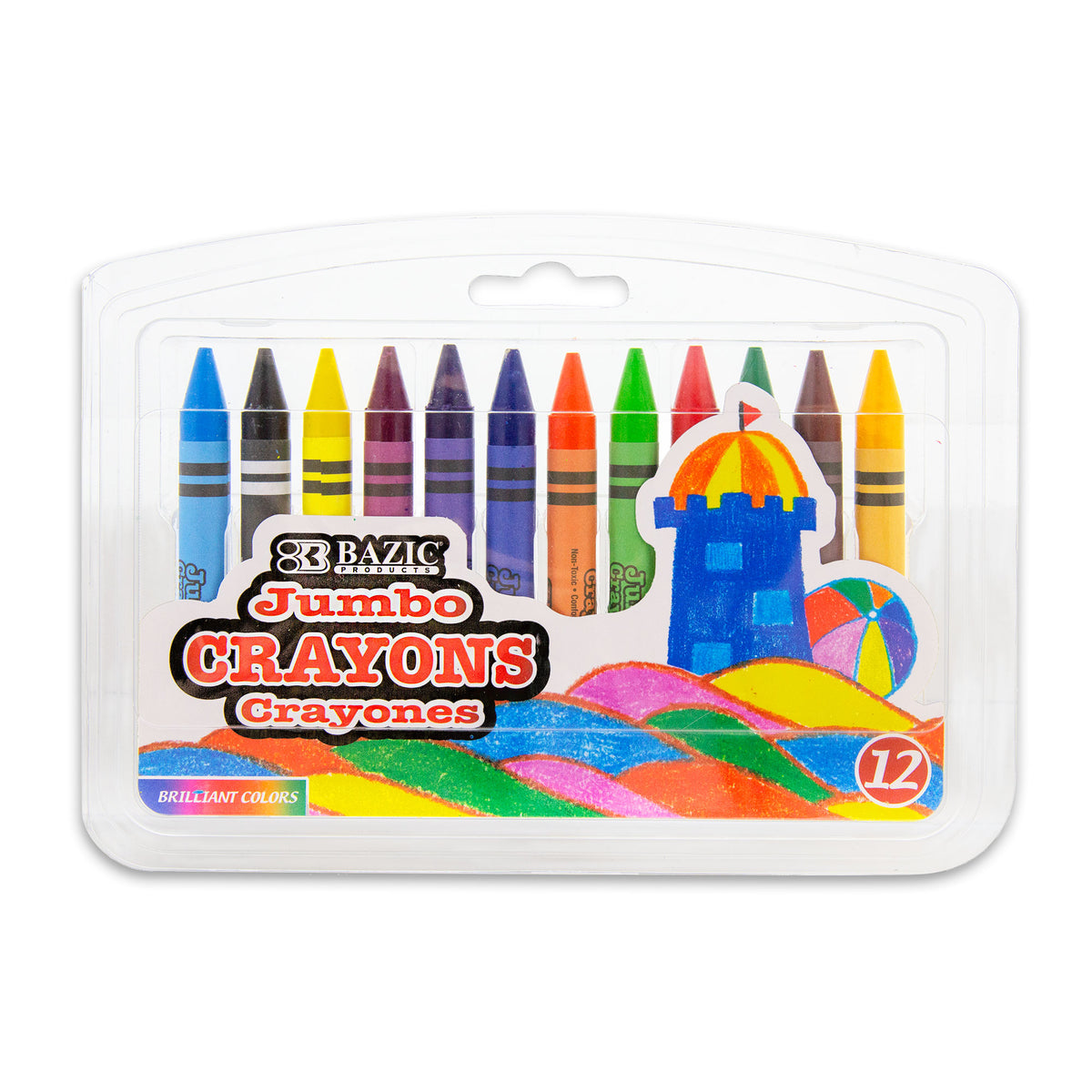 Jumbo Crayons, 12 Assorted Colors, Non-Toxic