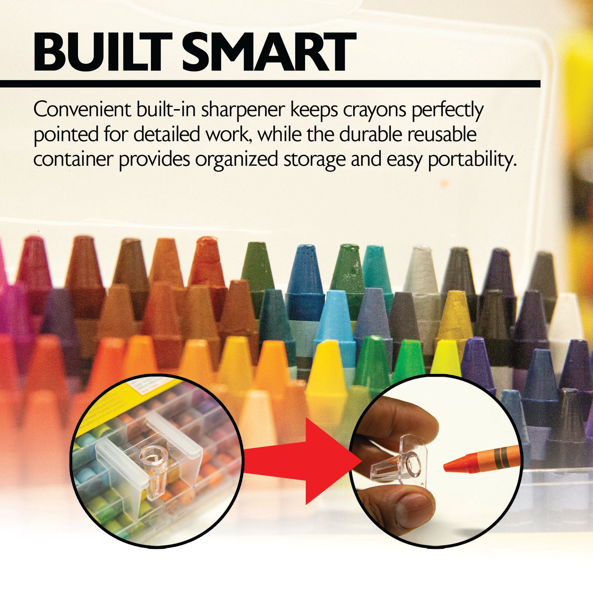 Premium Crayons in Plastic Storage
