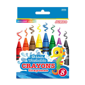 Premium Washable Jumbo Crayons  8 Color