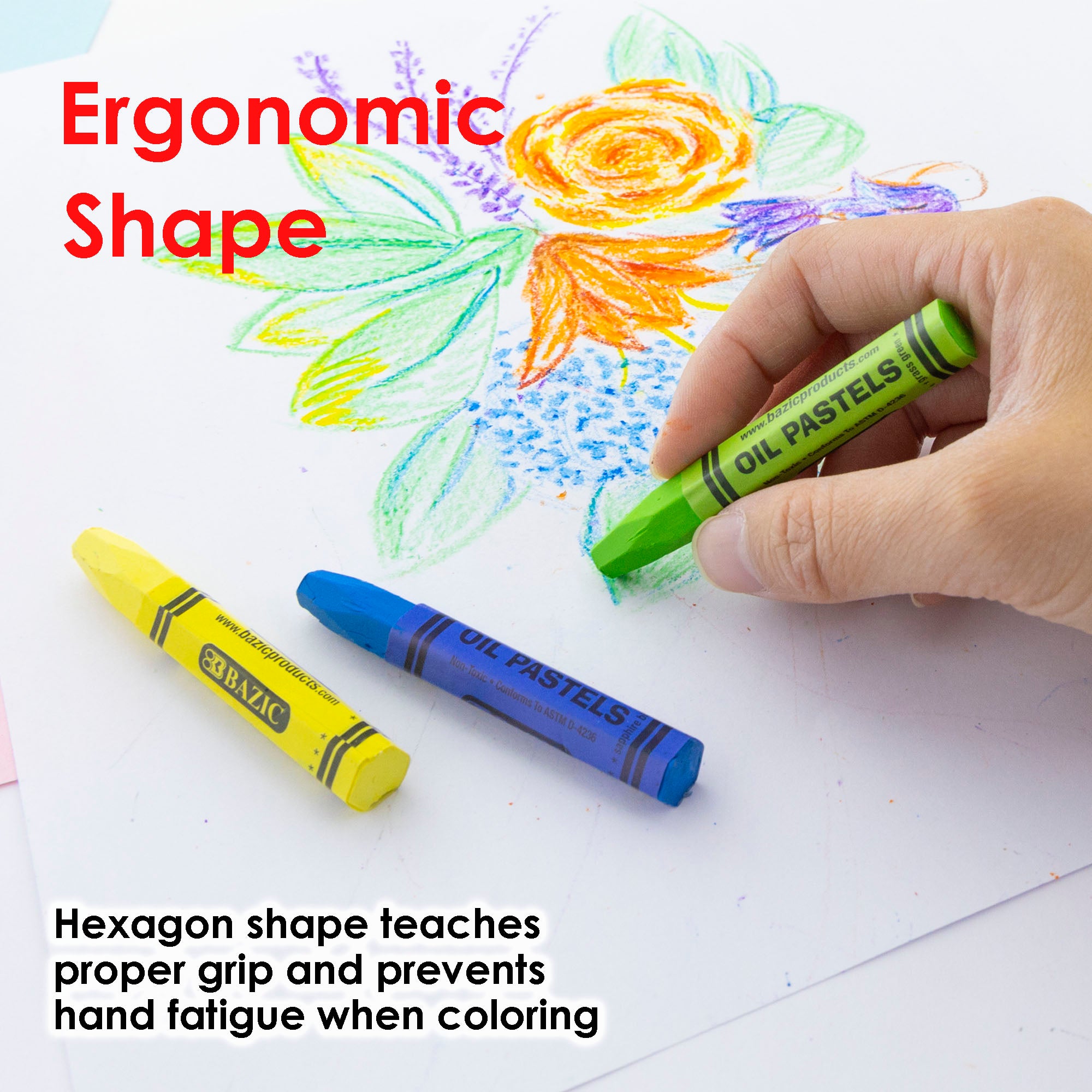 Oil Pastels, Jumbo, 12 Colors, Non-Toxic