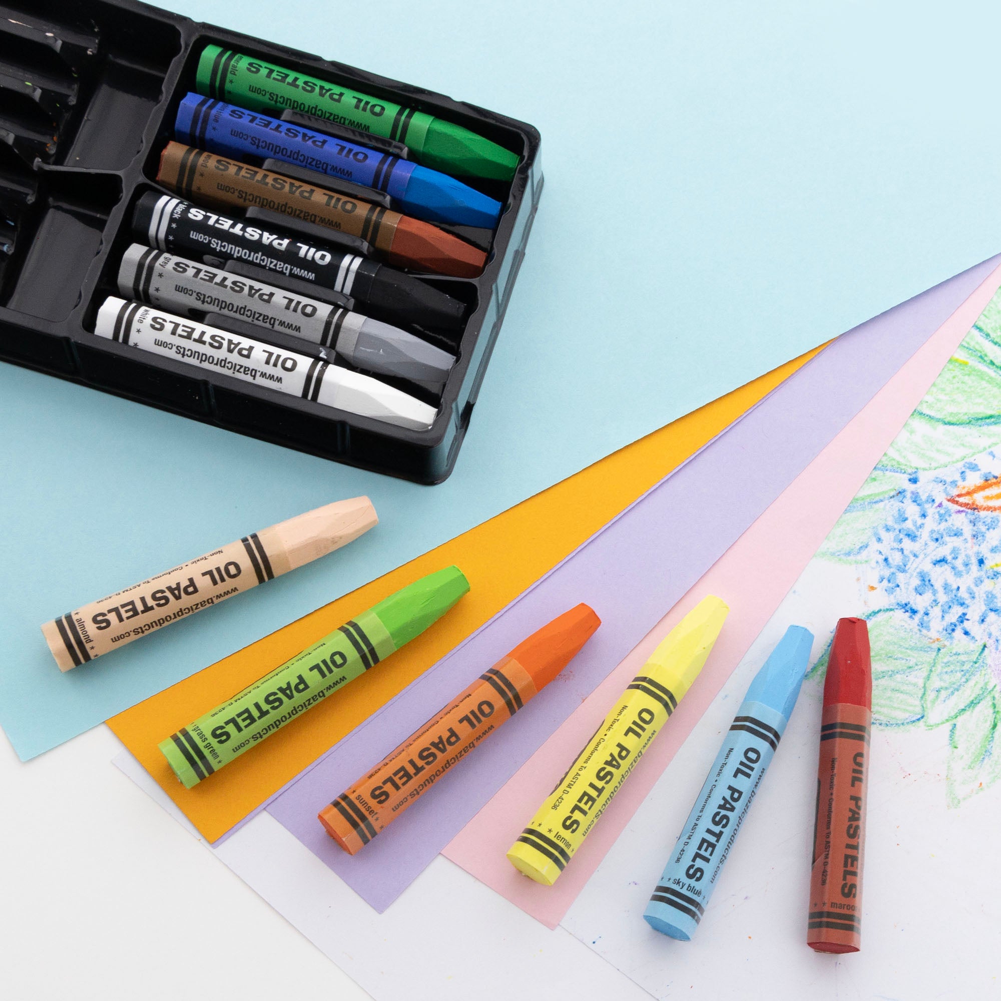 Oil Pastels, Jumbo, 12 Colors, Non-Toxic