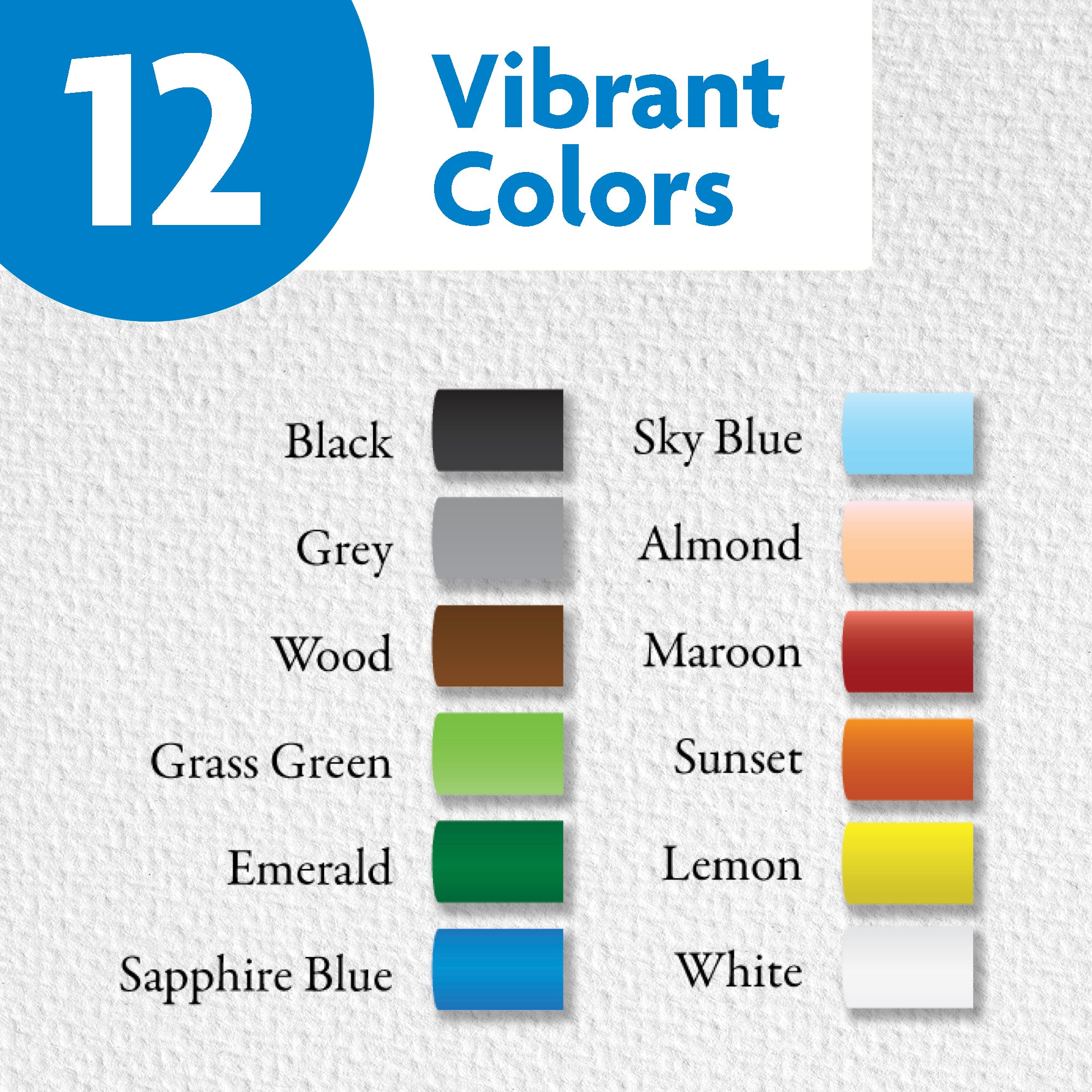 12 Color Oil Pastels, for Kids School Coloring