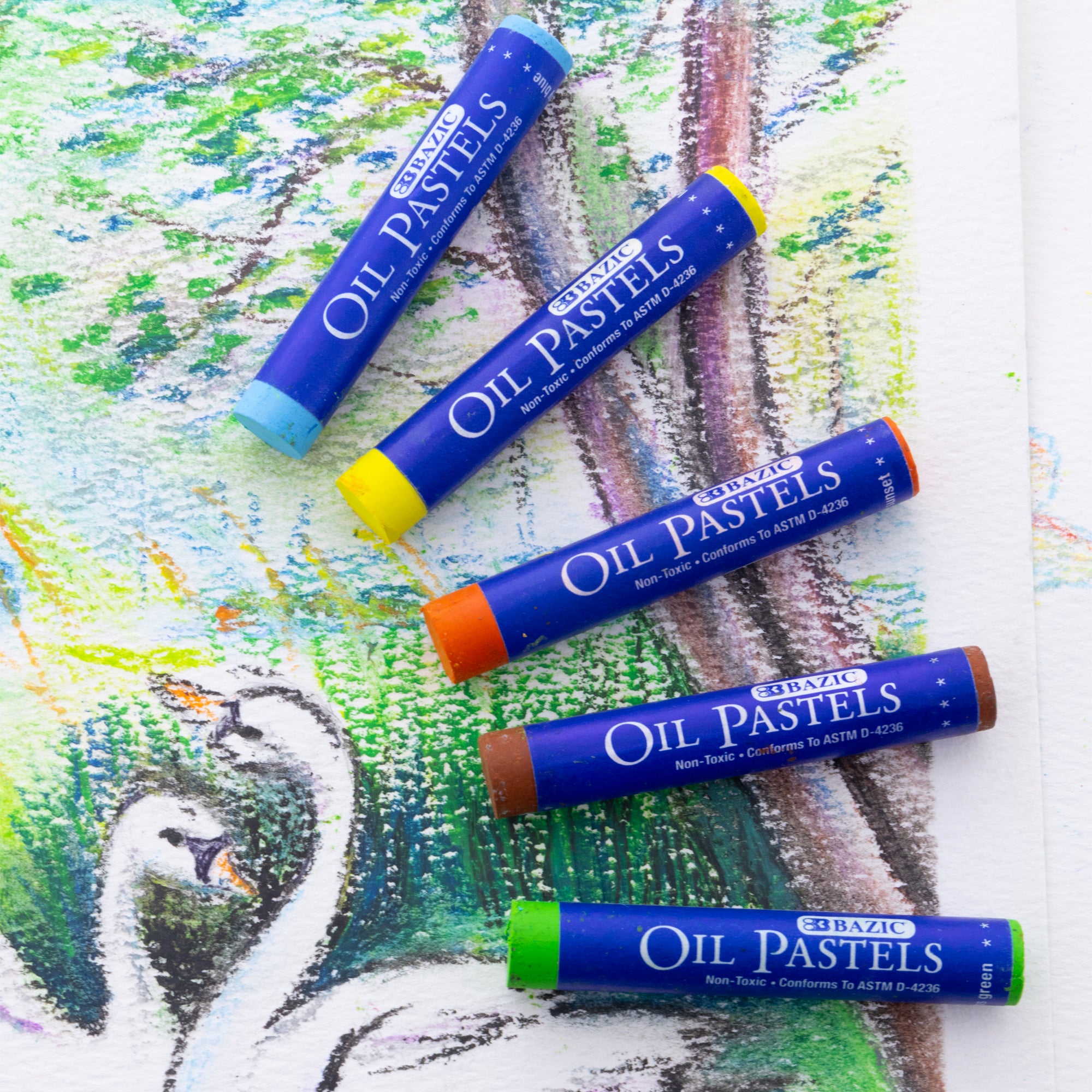 25 Color Oil Pastels, for Kids School Coloring
