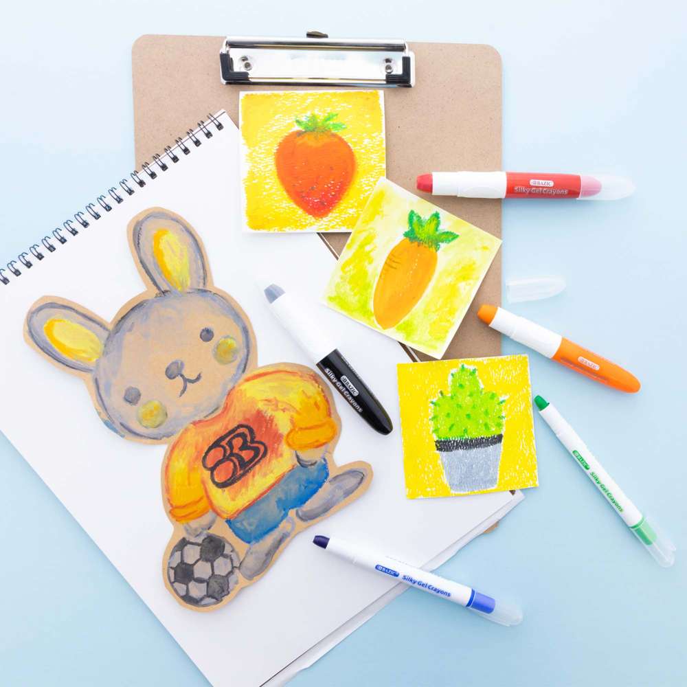 Silky Gel Crayons, 6 Colors, Non-Toxic