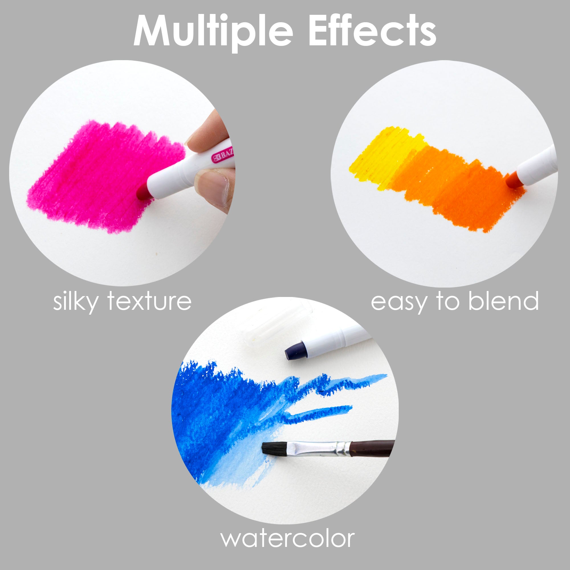 12 Color Gel Crayons, for Kids School Coloring