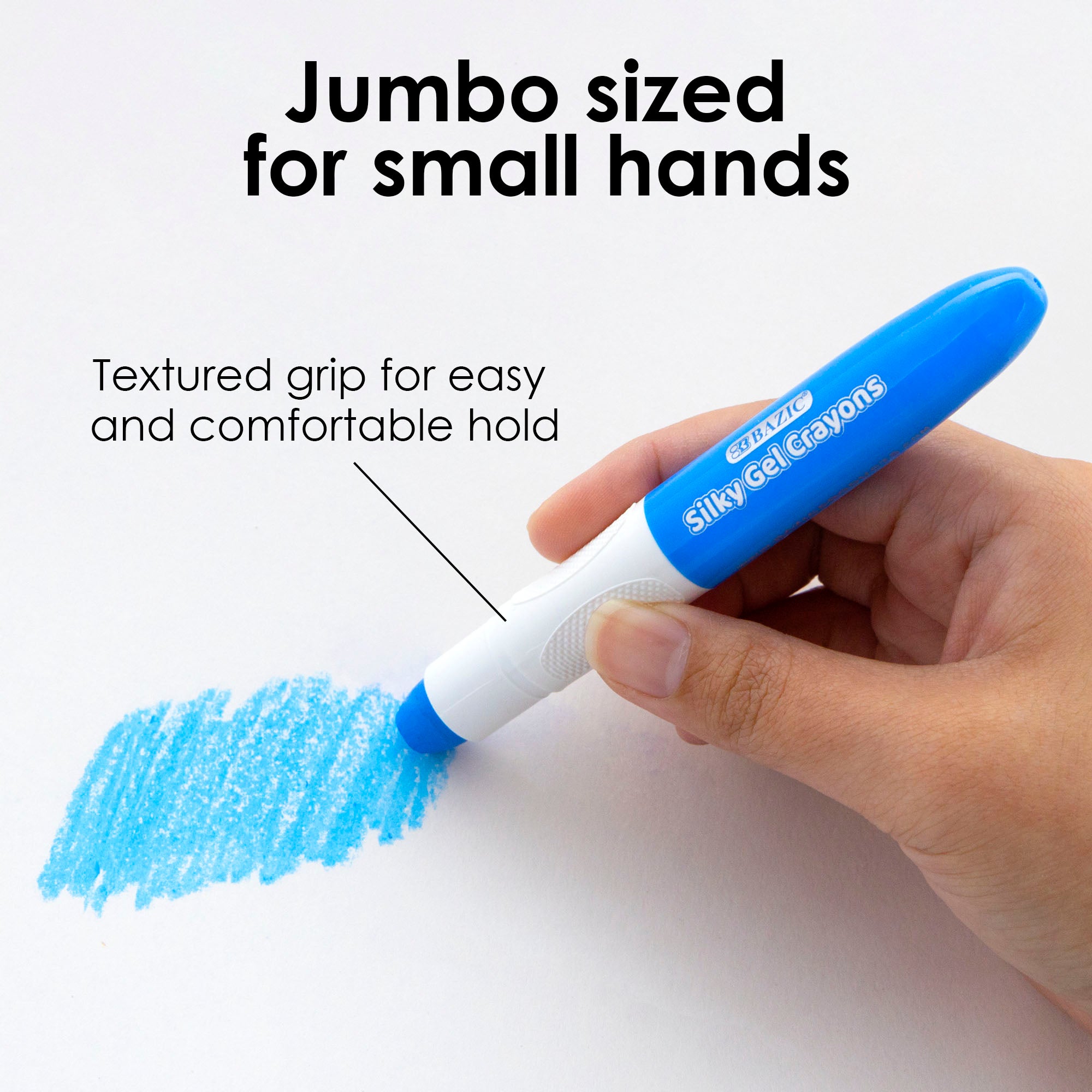 12 Color Jumbo Gel Crayons, Silky Gel Formula