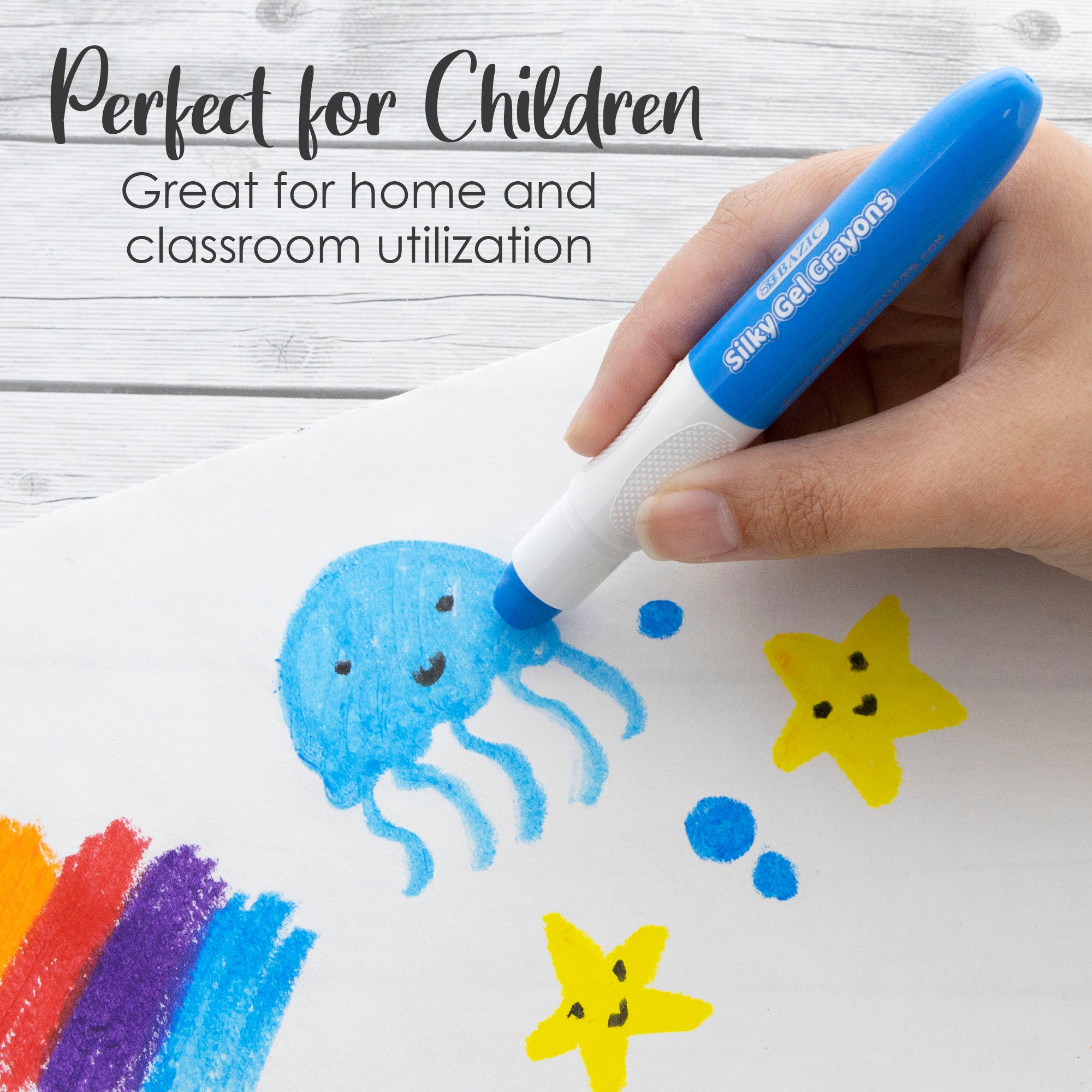 12 Color Jumbo Gel Crayons, Silky Gel Formula