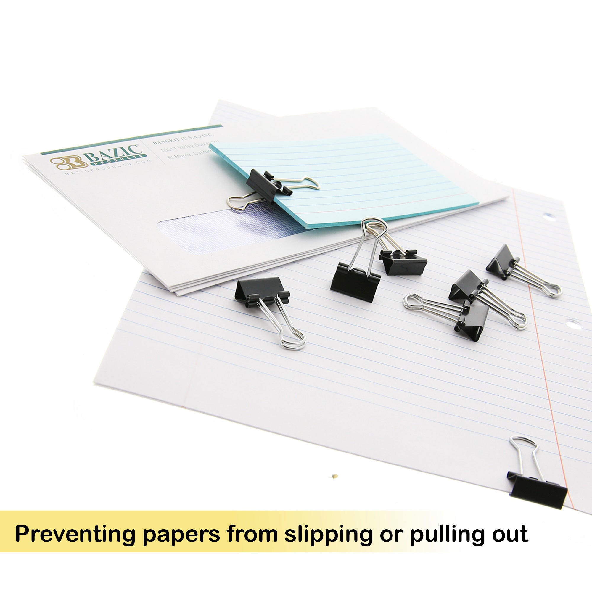 Black Binder Clips, Small 3/4 in, 20 Count