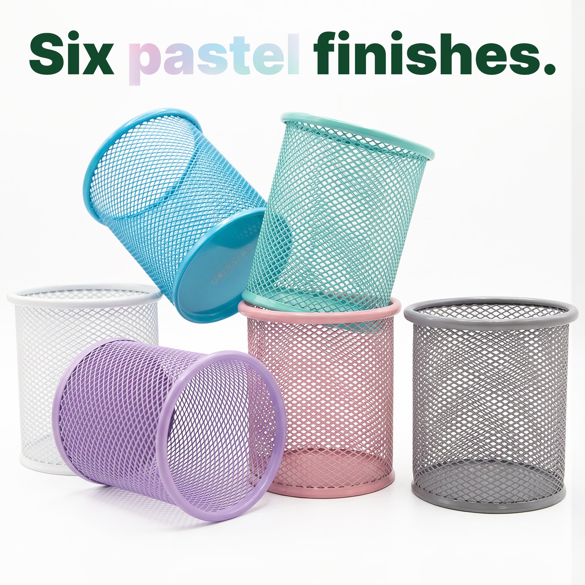 Pastel Wire Mesh Pencil Holder Cup, Assorted Colors