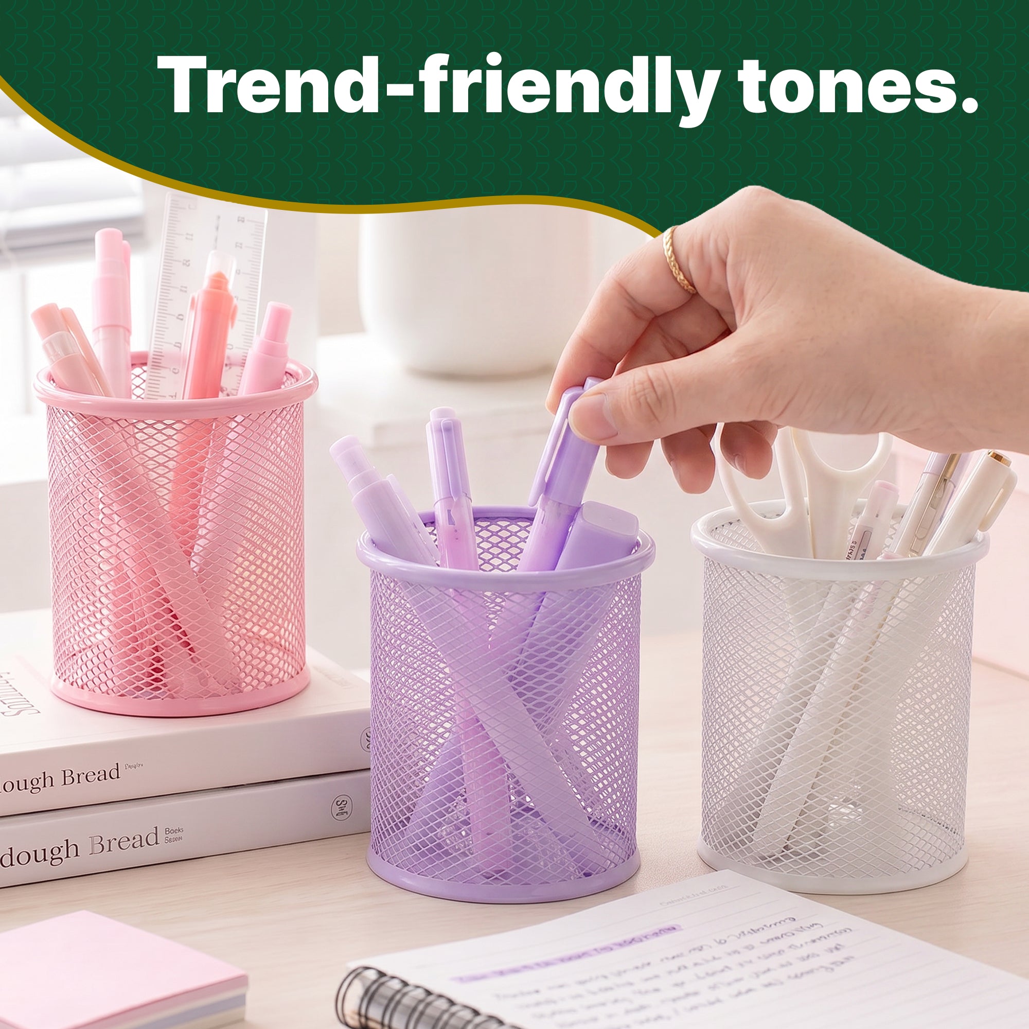 Pastel Wire Mesh Pencil Holder Cup, Assorted Colors