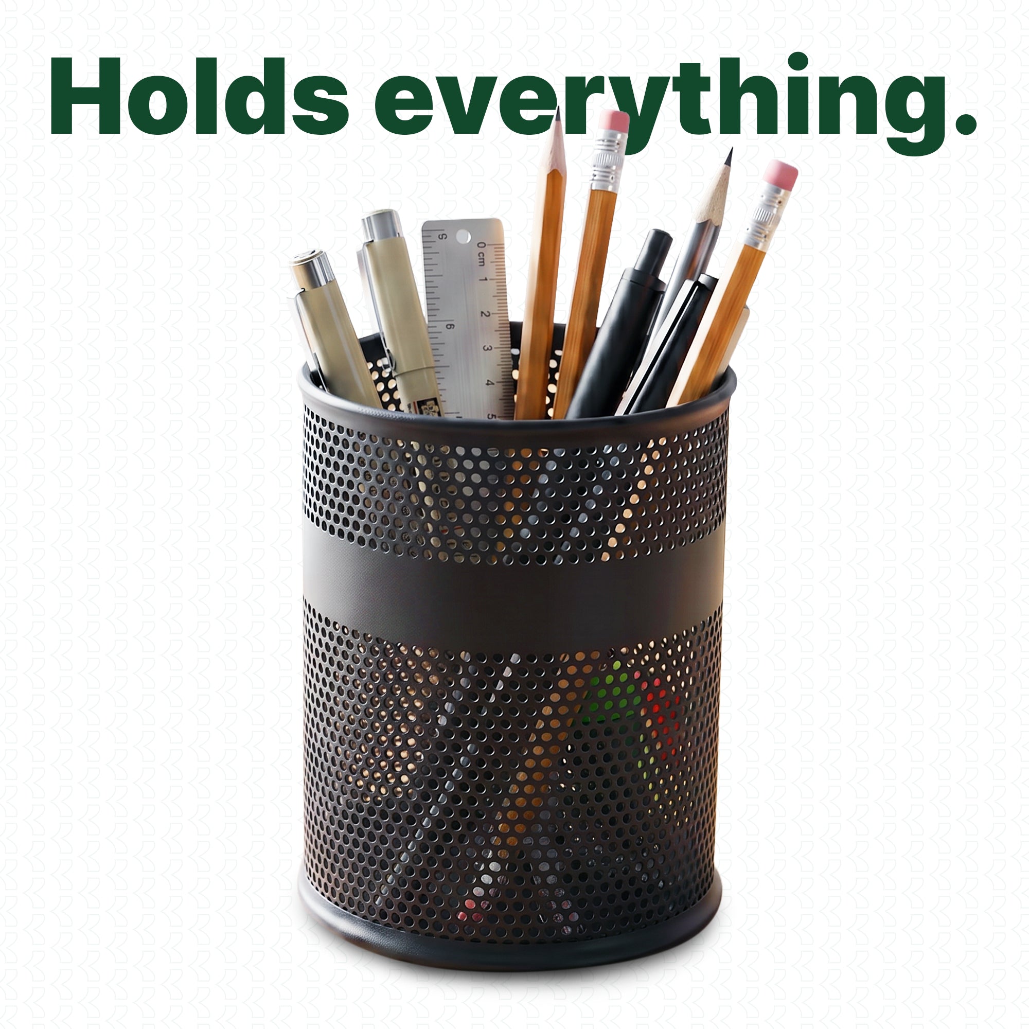 Black Metal Mesh Pencil Holder Pen Cup