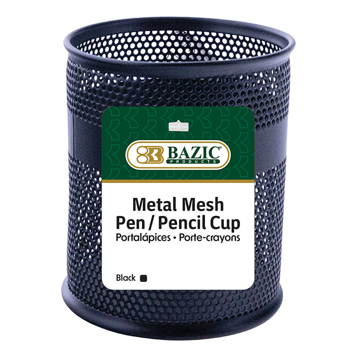 Black Metal Mesh Pencil Holder Pen Cup