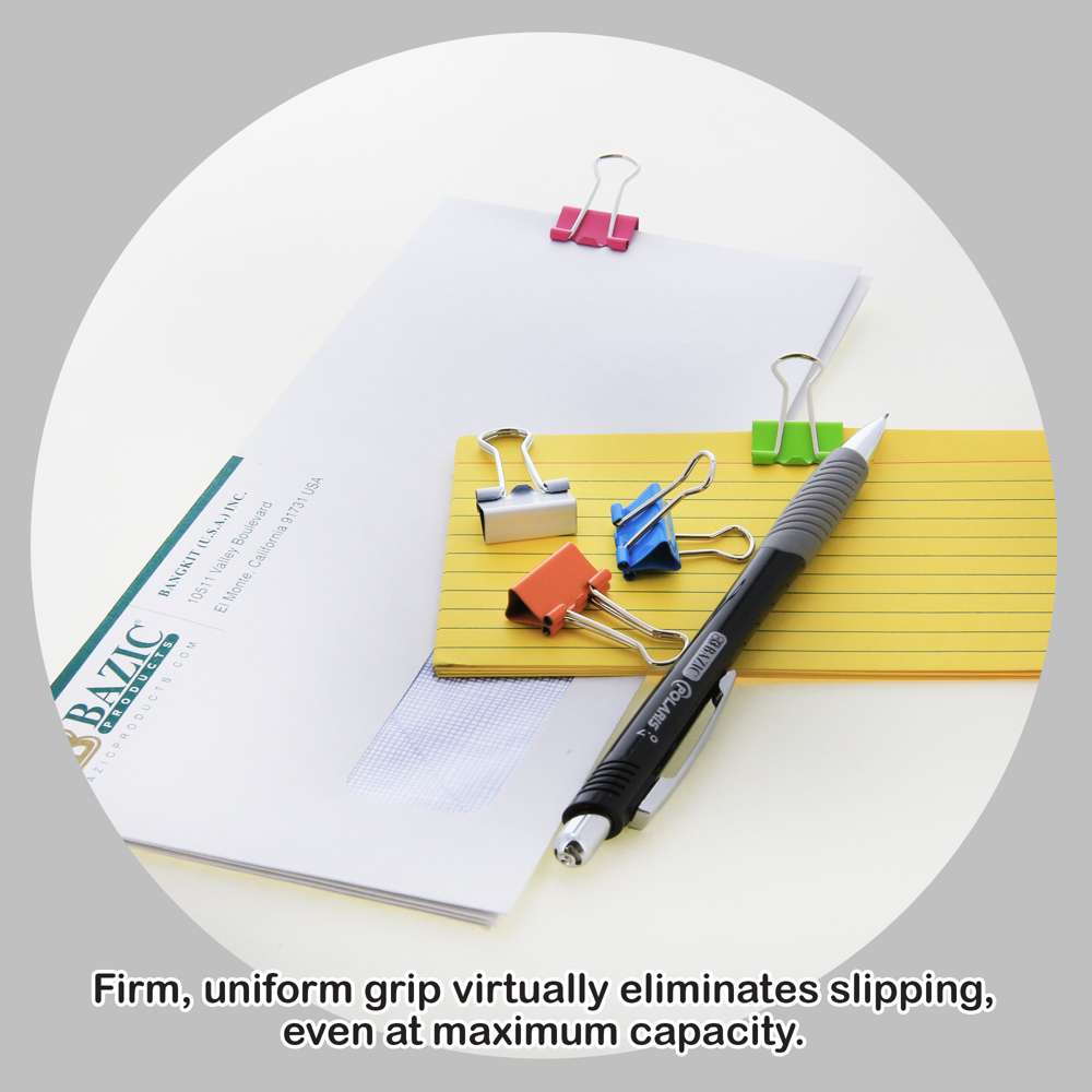 Small Binder Clips, Assorted Colors, 3/4 in (19 mm)