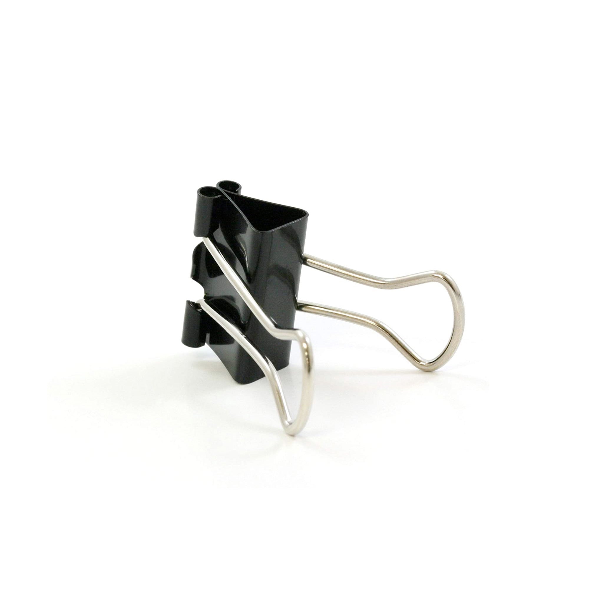 Black Binder Clips, Medium 1 1/4 in, 12 Count