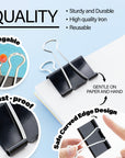 Large 2" (51mm) Black Binder Clip (12/Box)