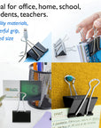 Large 2" (51mm) Black Binder Clip (12/Box)