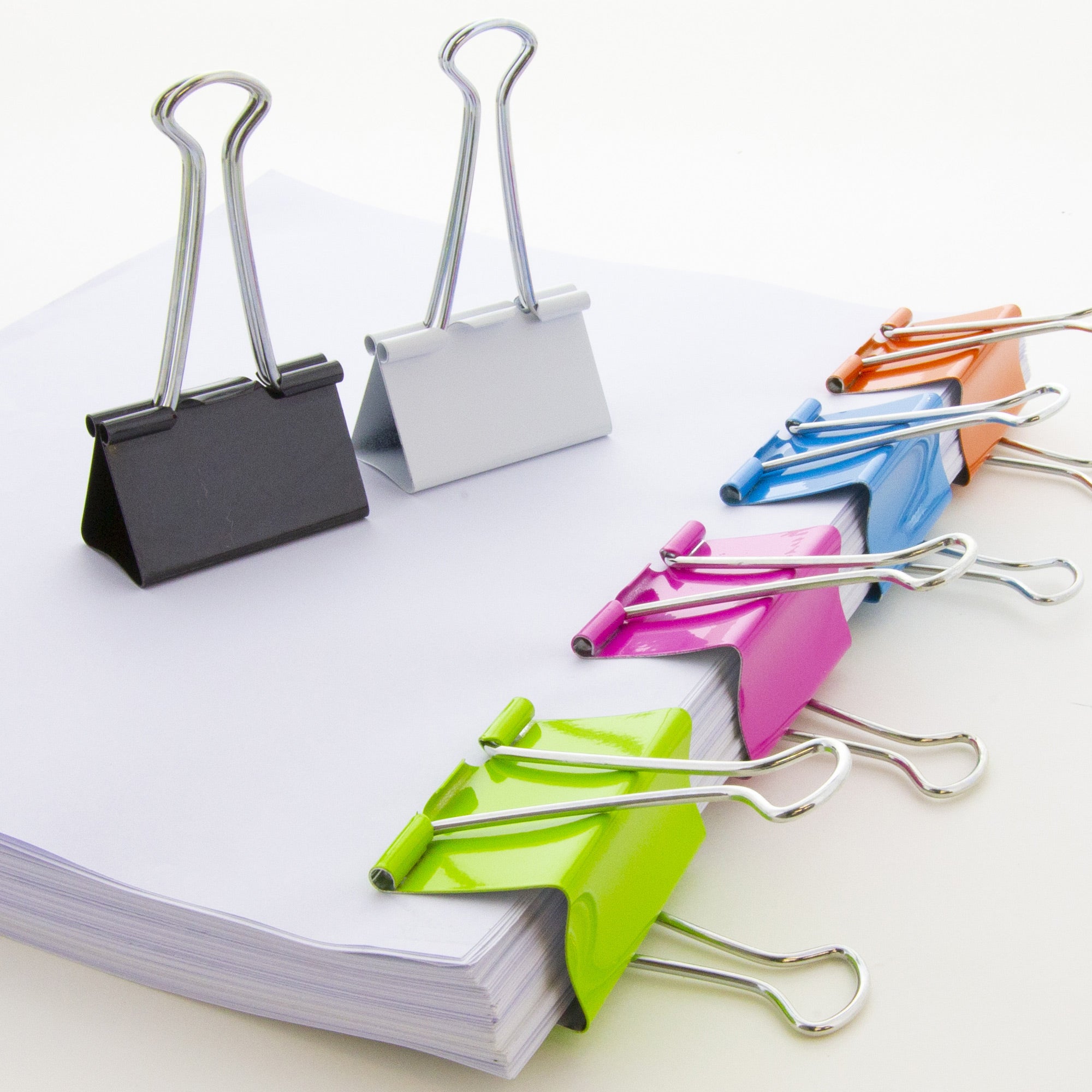 Assorted Color Binder Clips, Large 2 in, 4 Count
