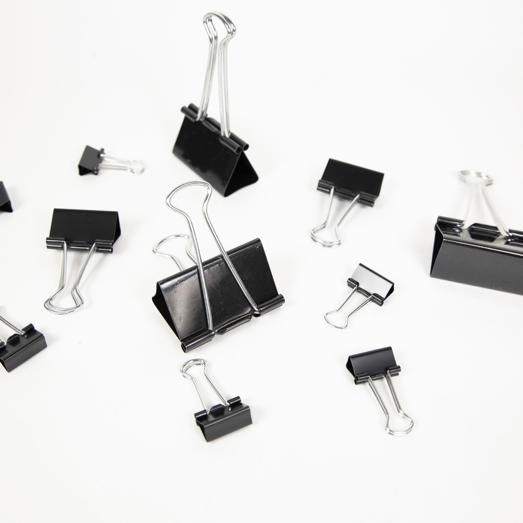 Black Binder Clips, Assorted Size, 12 Count