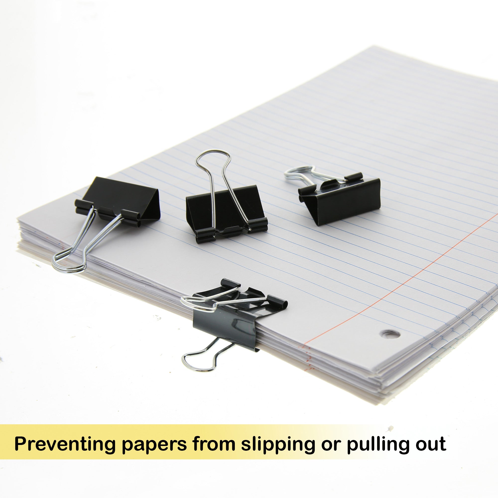 Black Binder Clips, Assorted Size, 12 Count