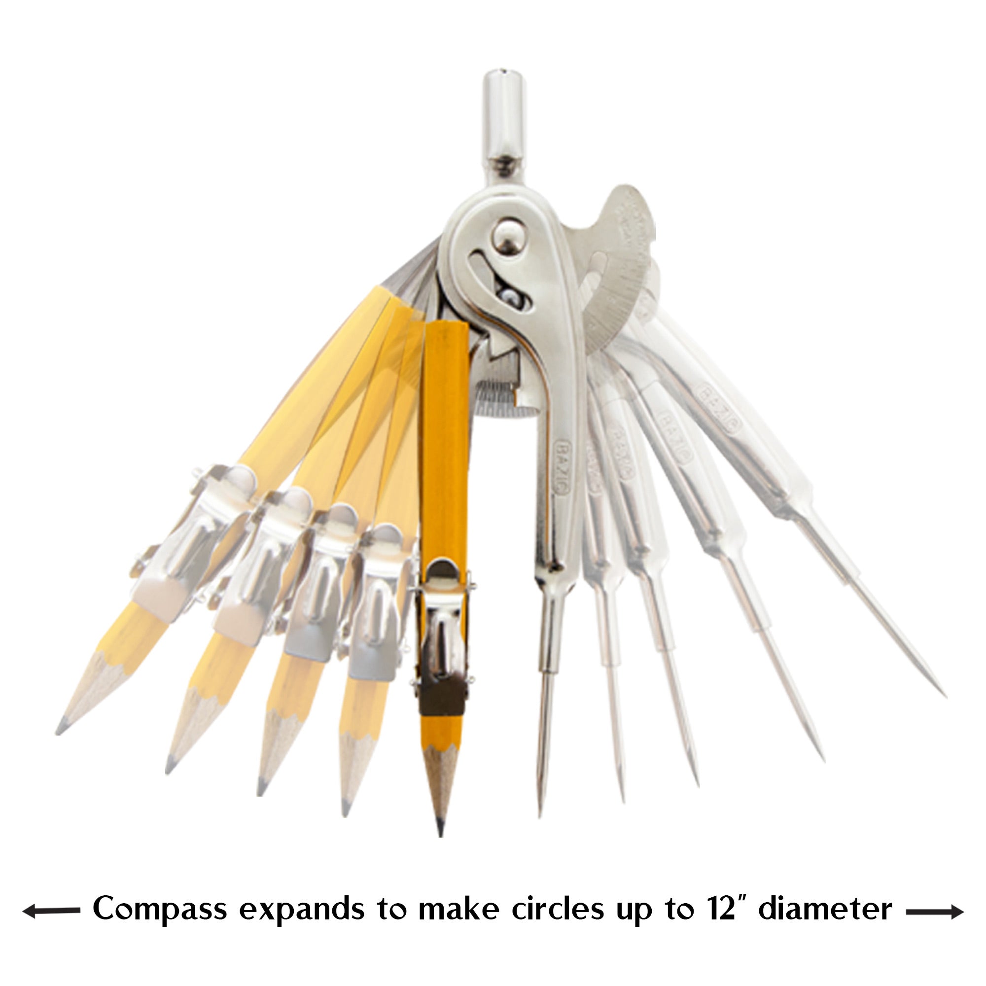 Metal Ball-Bearing Compass with #2 Wood Pencil