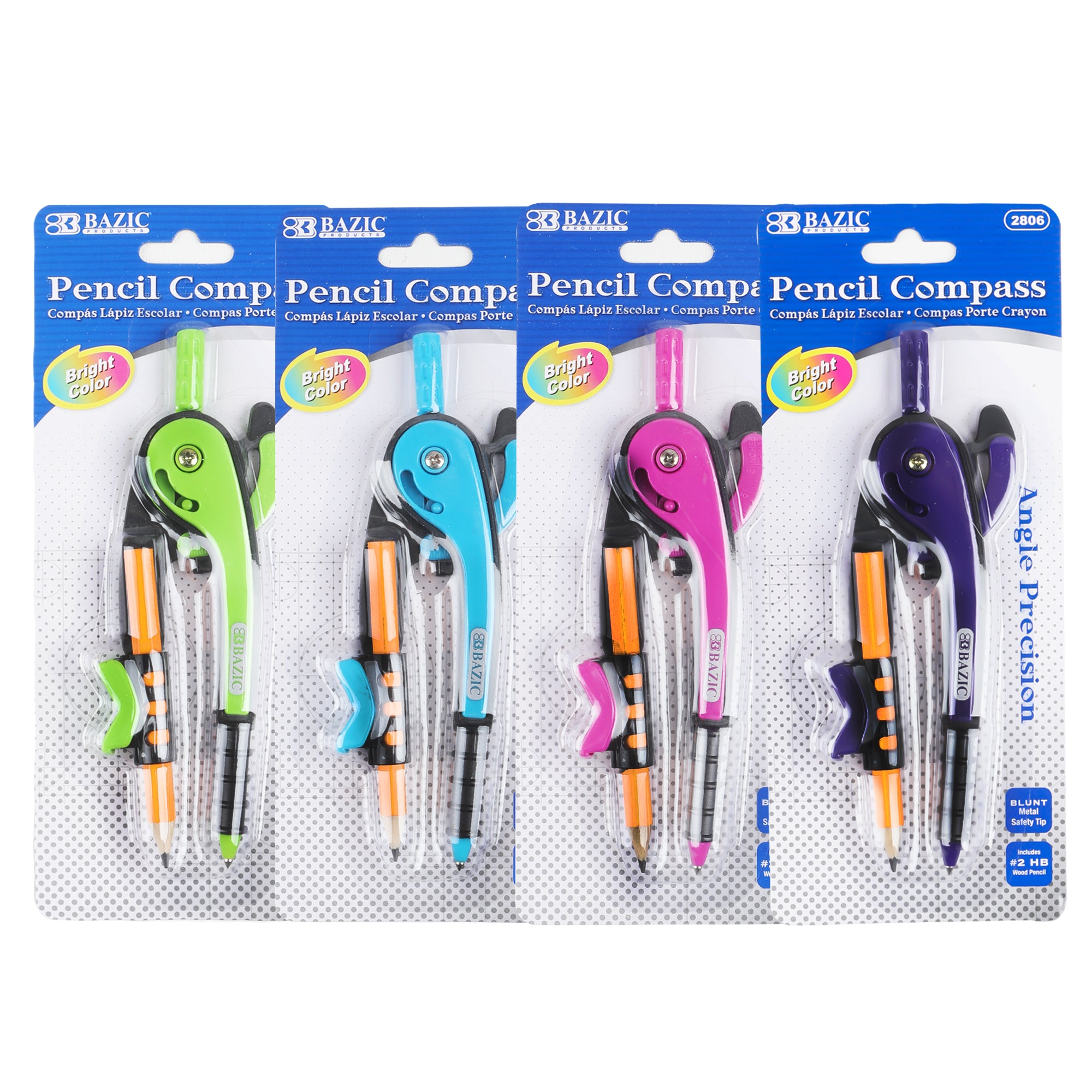 Scale-Arm Compass with #2 Pencil, for Geometry Math Drawing