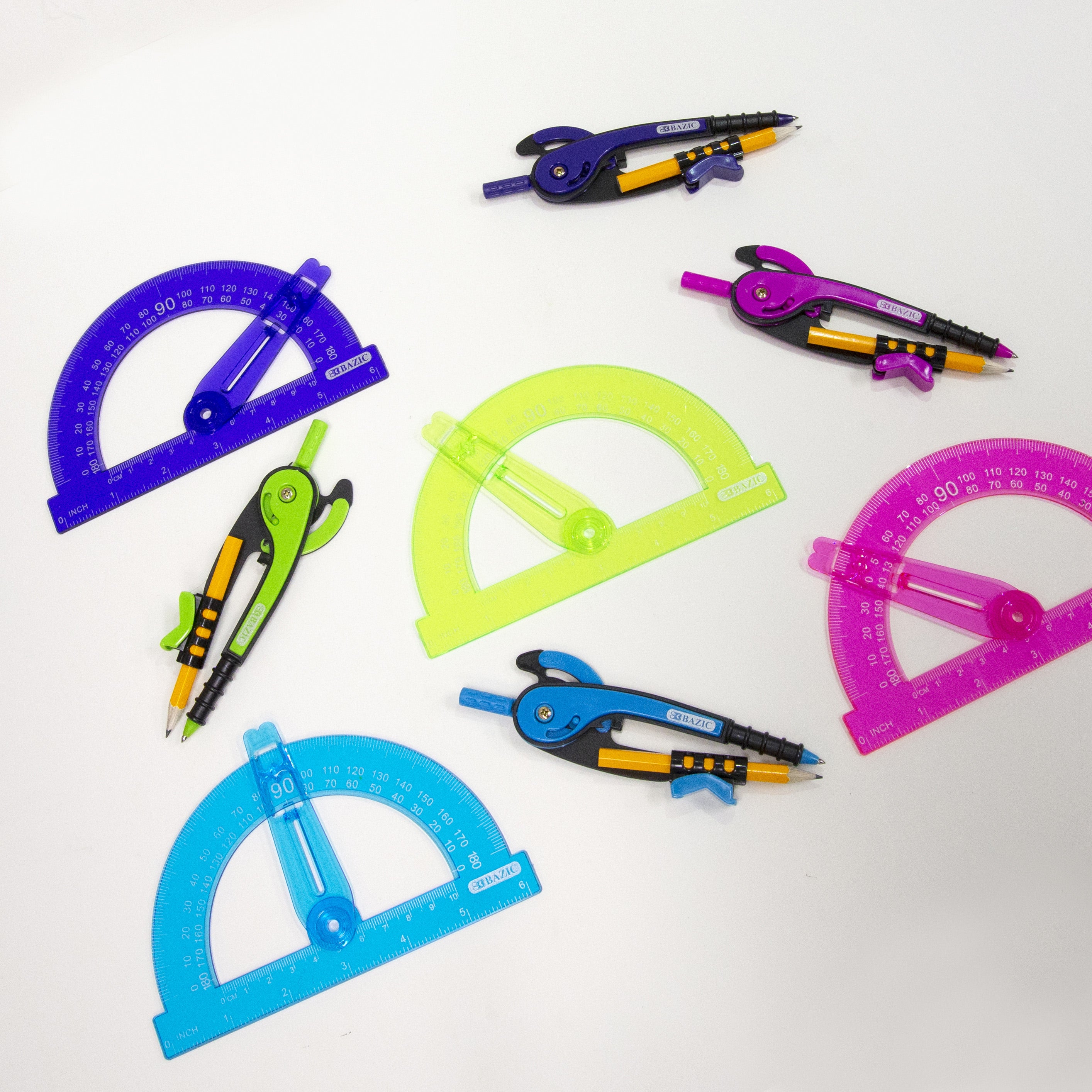 Scale-Arm Compass with #2 Pencil & 6 in Protractor