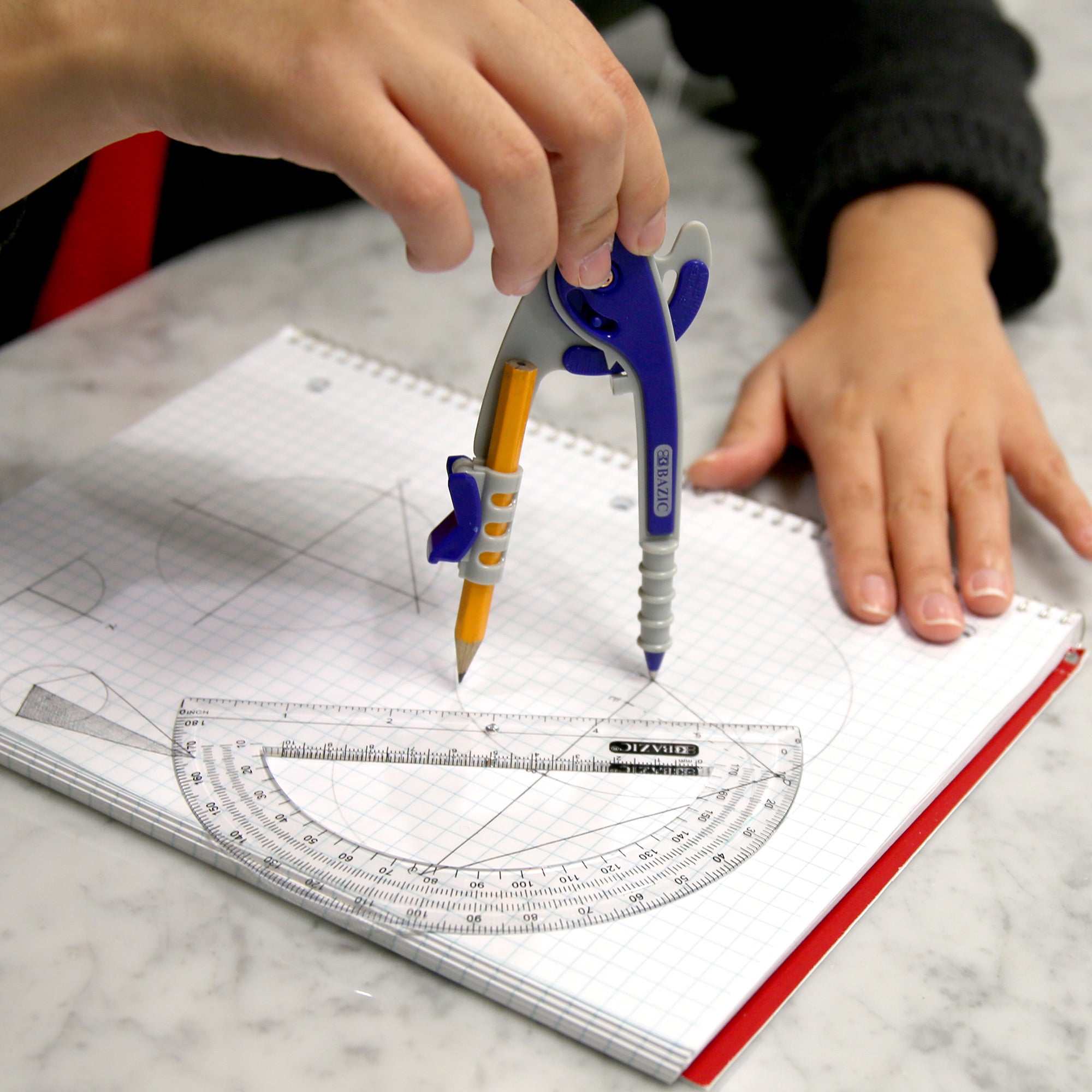 Scale-Arm Compass with #2 Pencil and Protractor