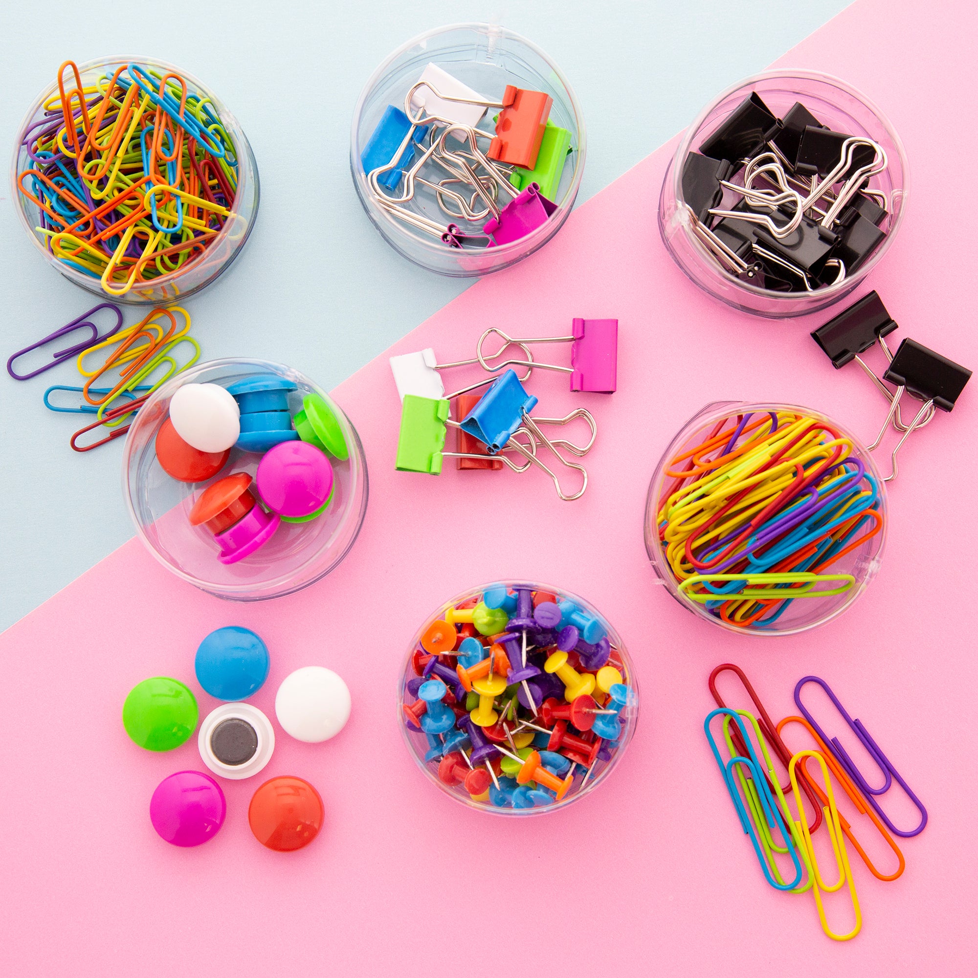 Office Supply Combo Set, Clips Pins and Buttons