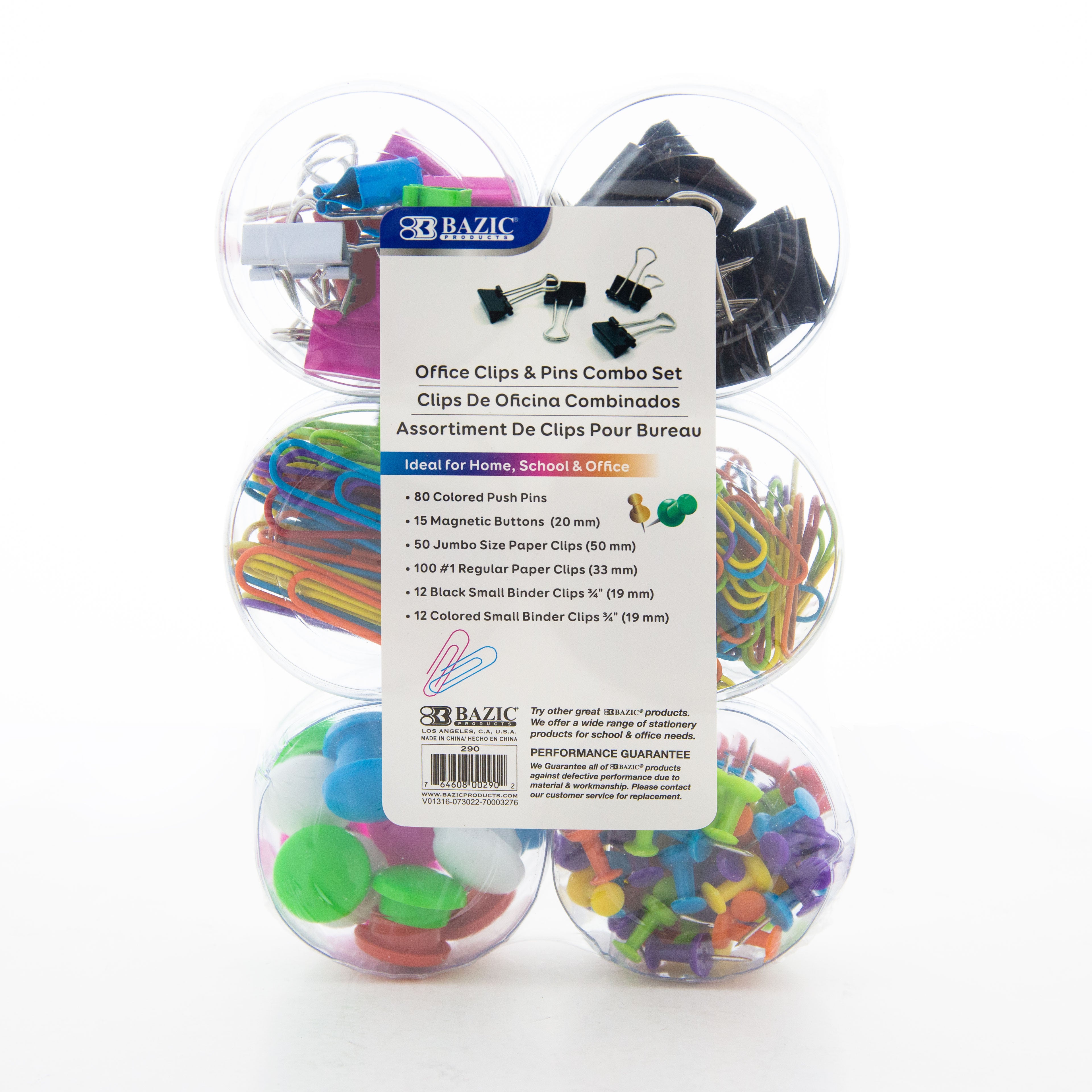Office Supply Combo Set, Clips Pins and Buttons