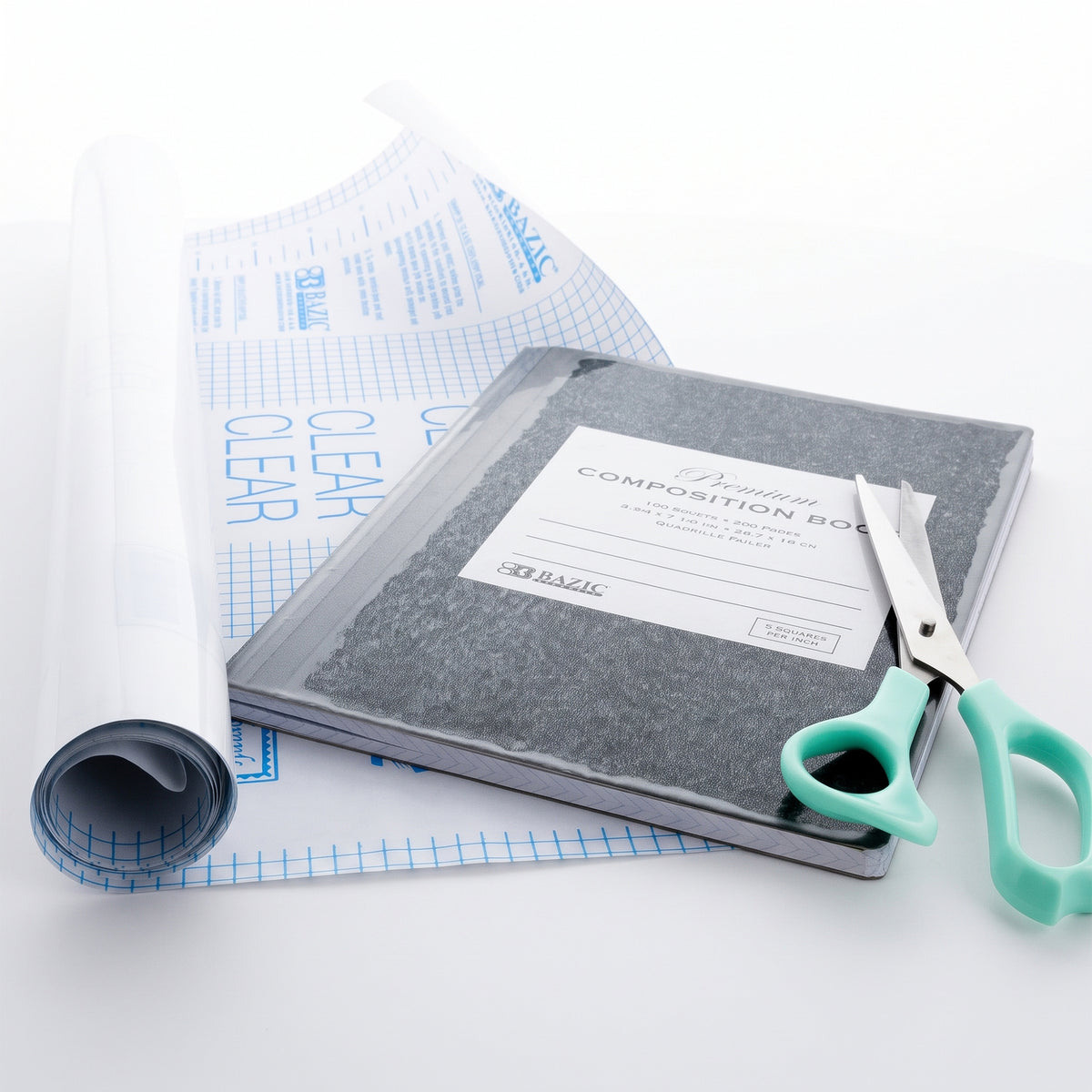 Clear Self-Adhesive Book Cover Roll, 17.5 in x 5 ft