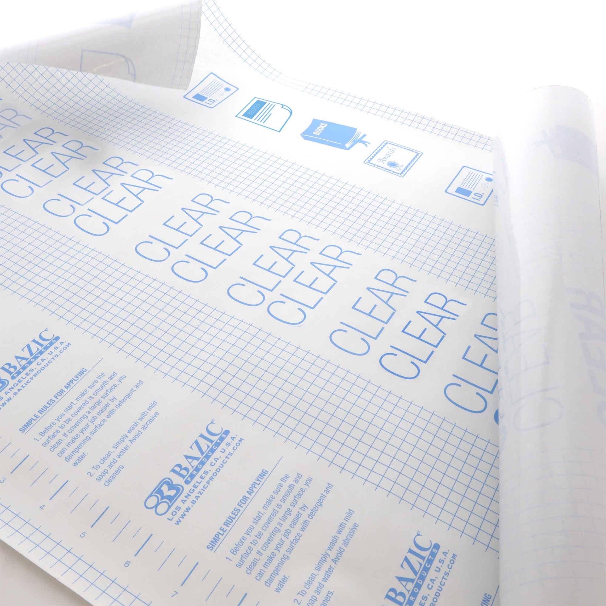 17.5" X 5' Clear Self Adhesive Book Cover