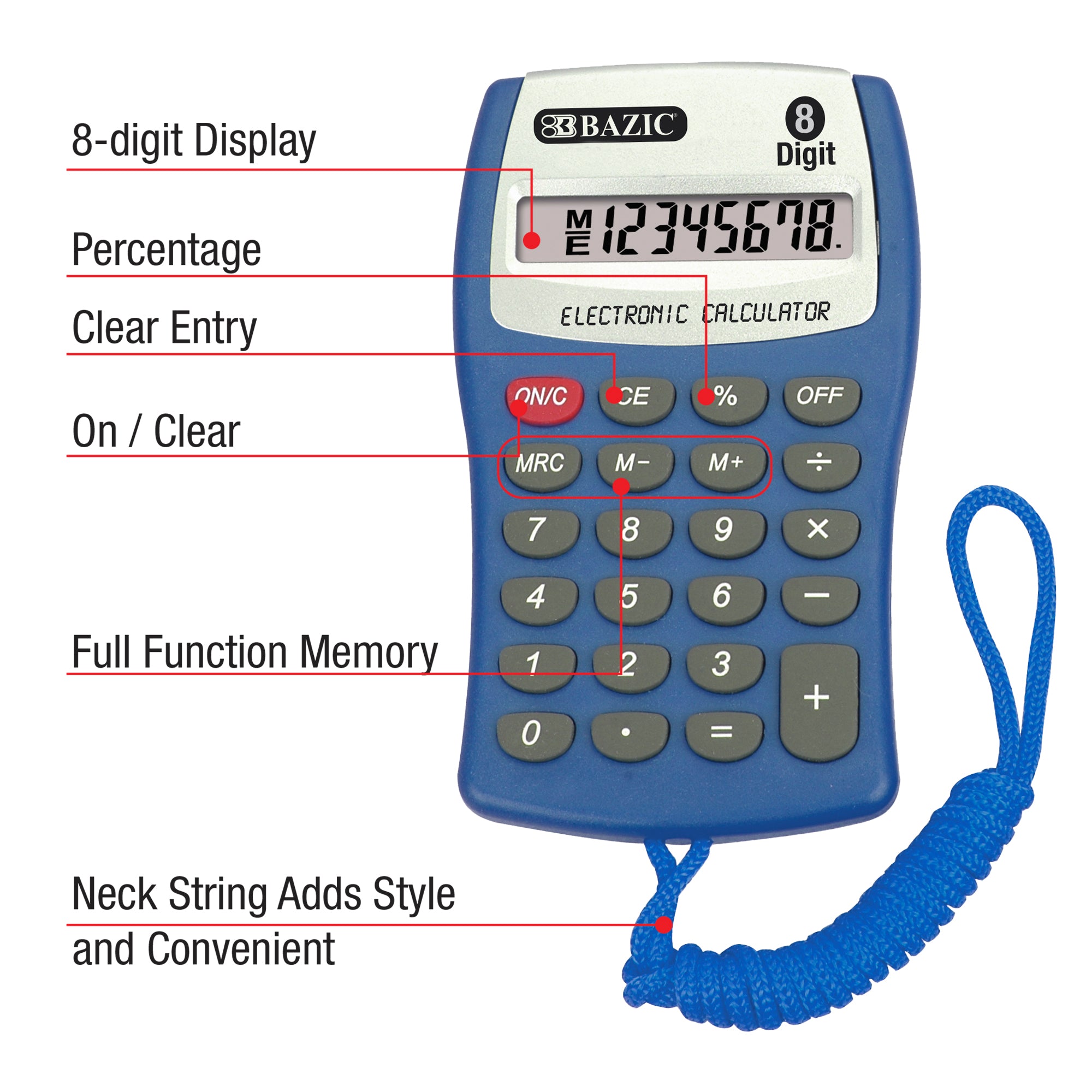 Pocket Calculator, 8 Digit, Auto Power Off
