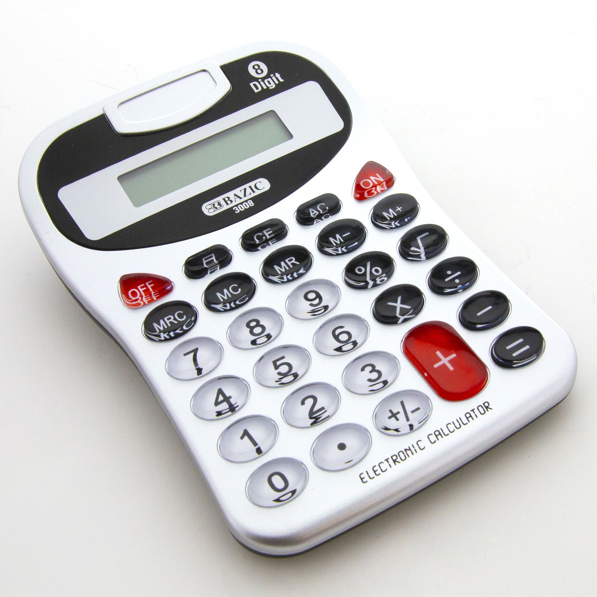 8-Digit Silver Desktop Calculator with Key Tone