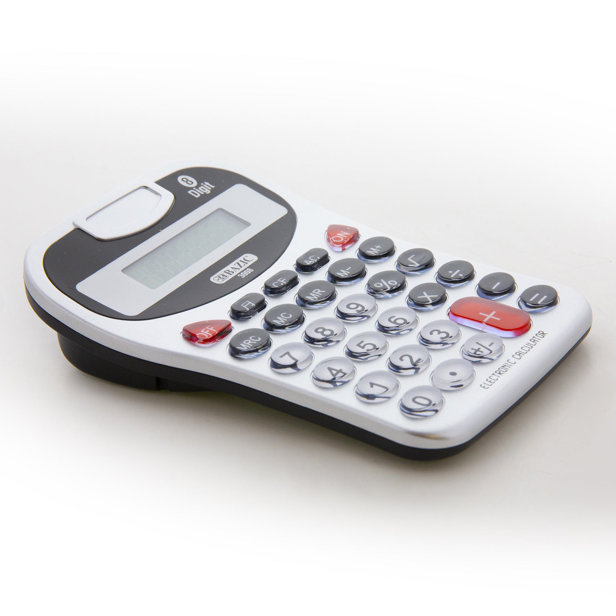 8-Digit Silver Desktop Calculator with Key Tone