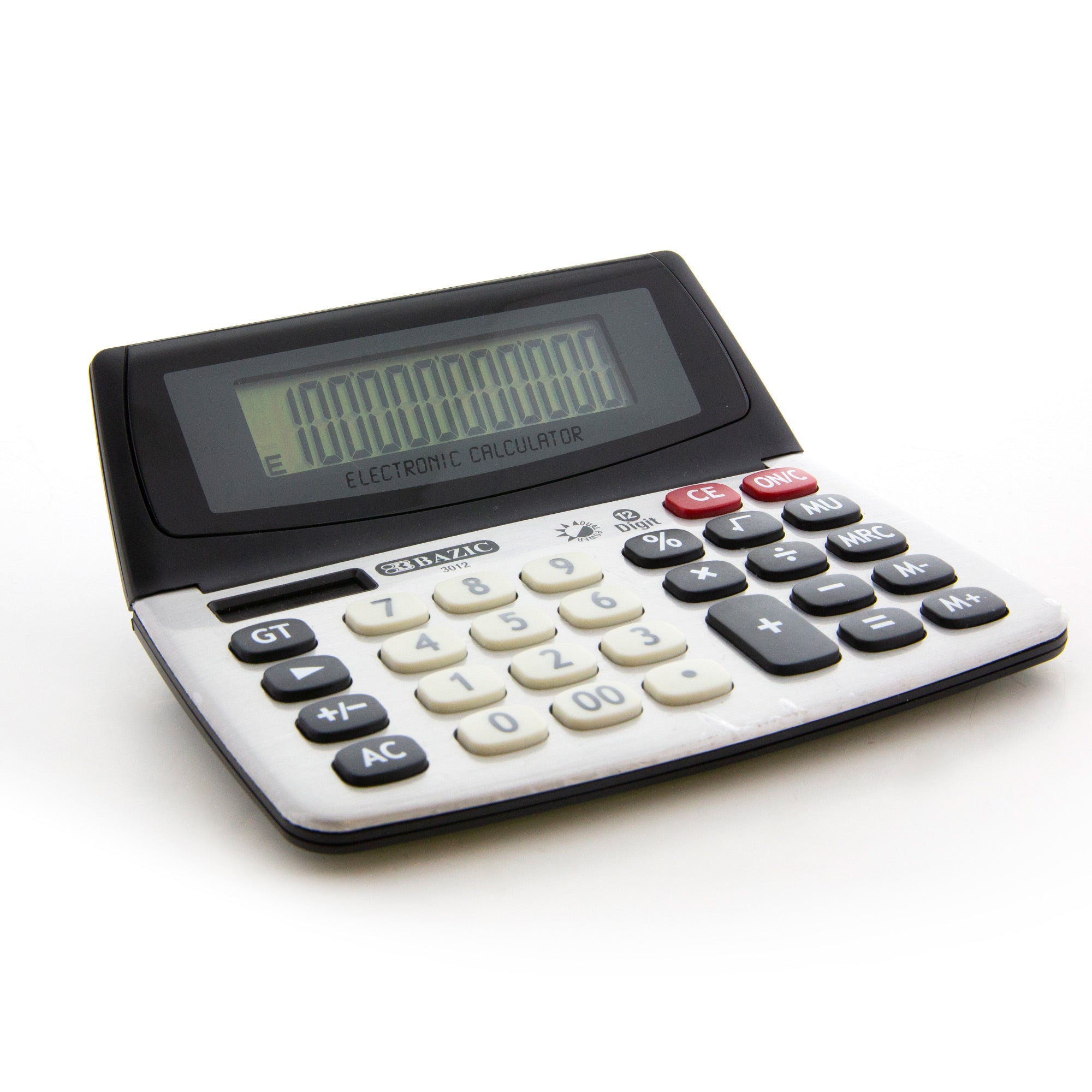12-Digit Dual Power Desktop Calculator, Tilt Display
