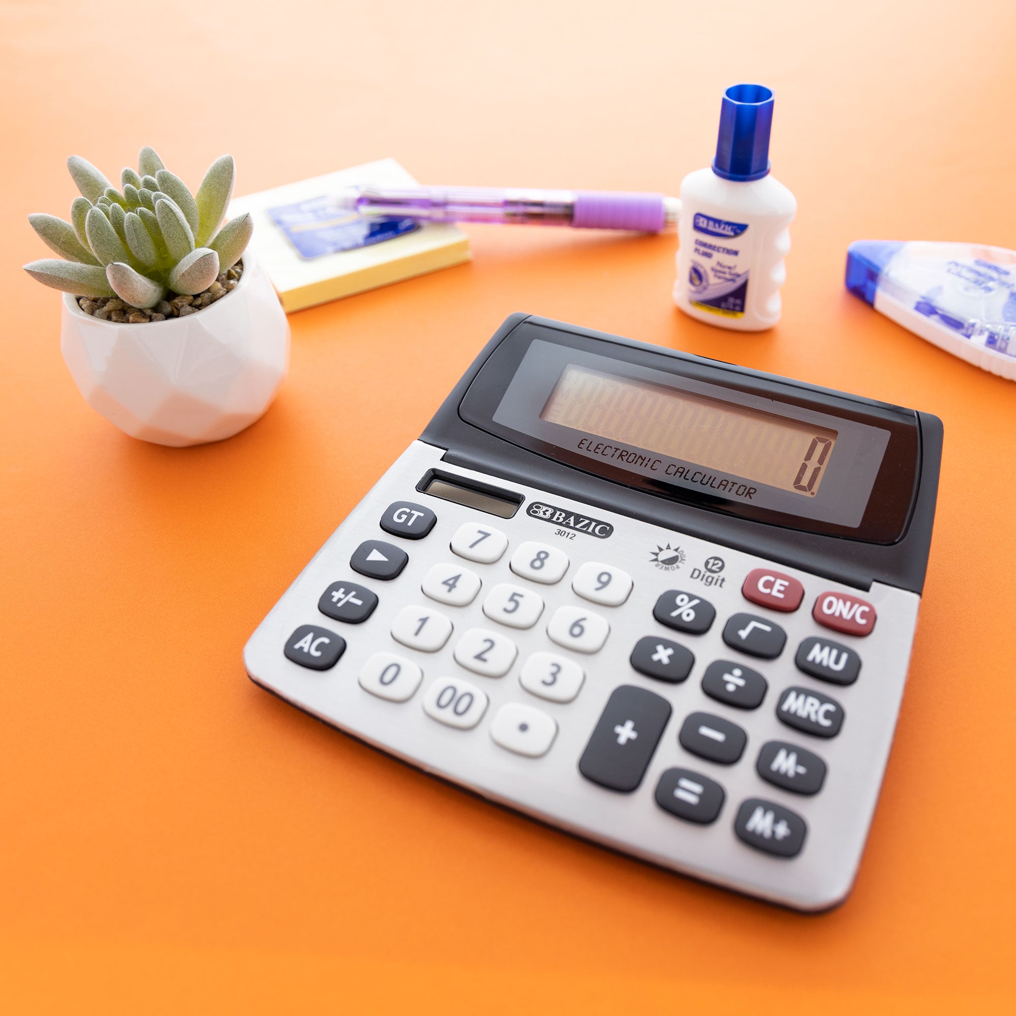 Desktop Calculator 12-Digit Dual Power w/ Adjustable Display