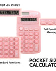 Pocket Size Pastel Calculator 8-Digit Dual Power