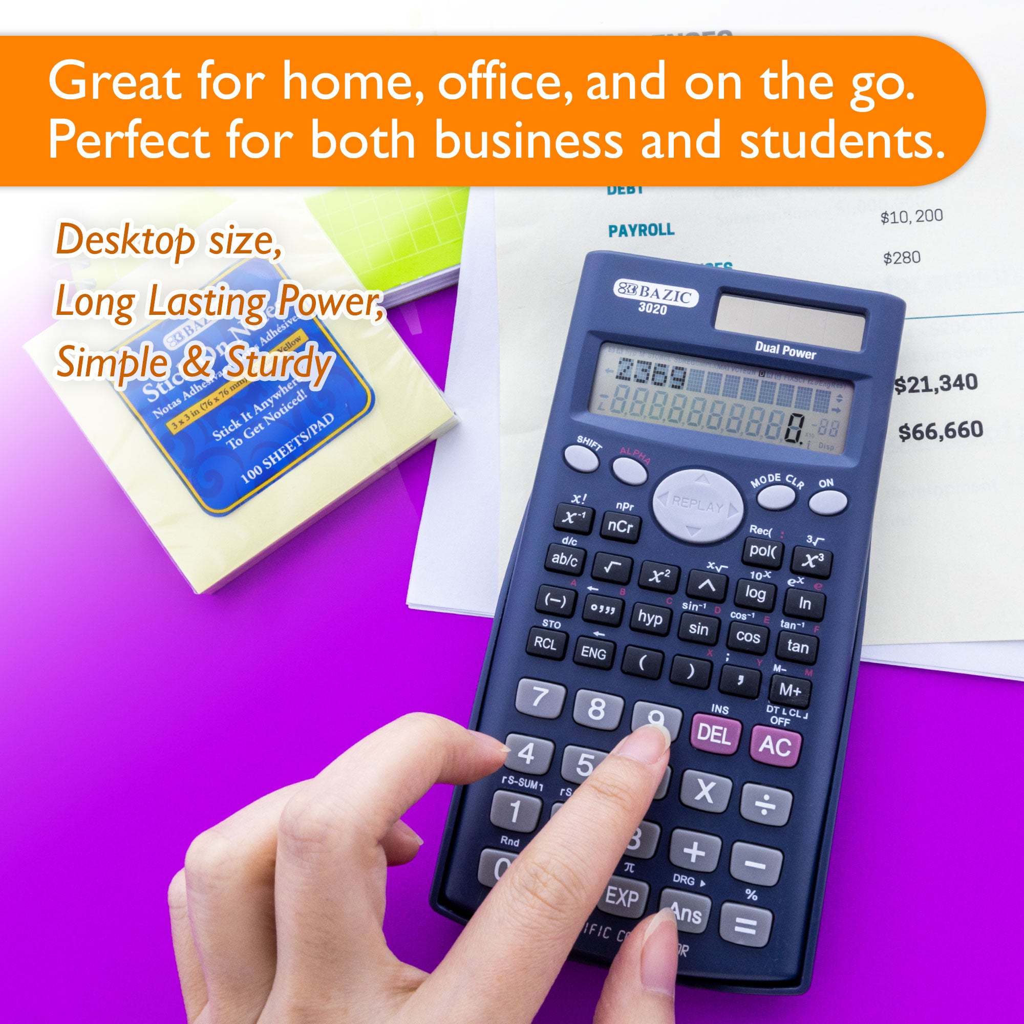 240-Function Scientific Calculator, Slide-On Case