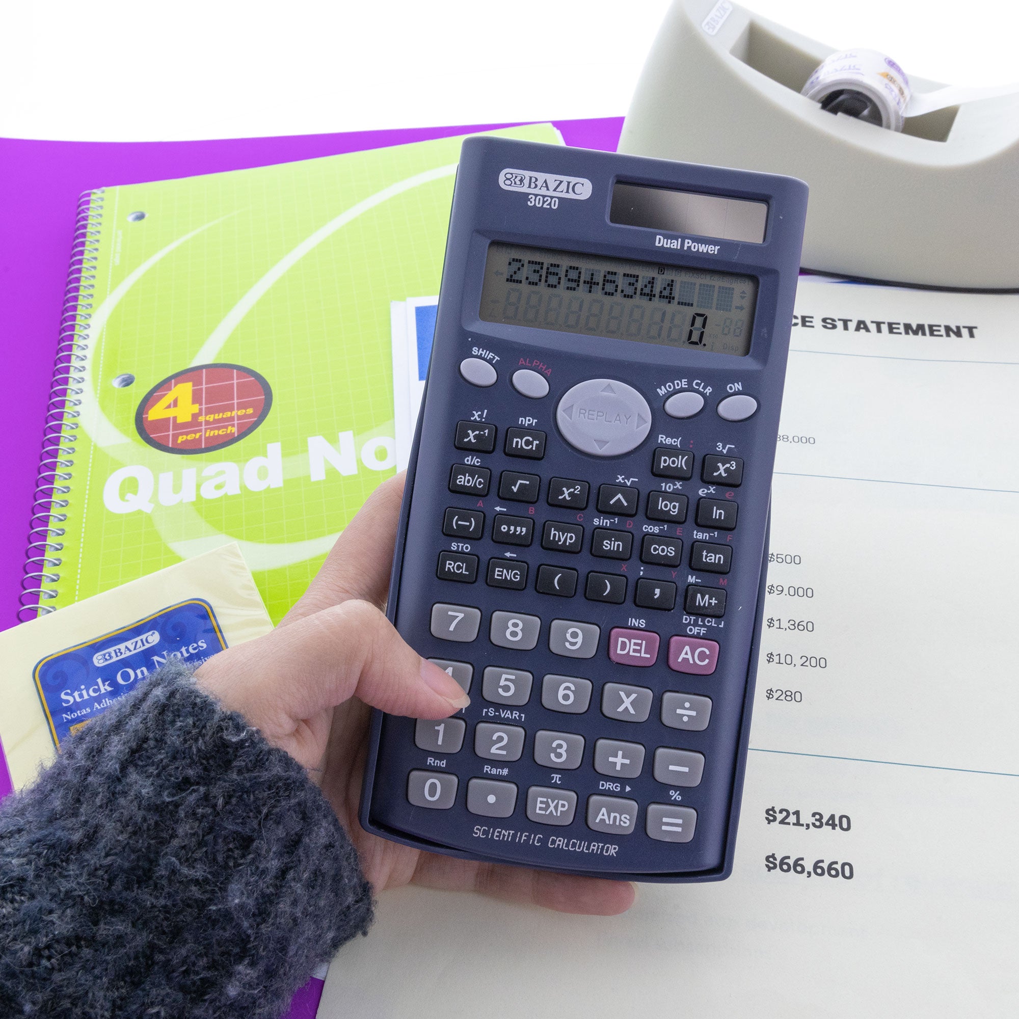 240-Function Scientific Calculator, Slide-On Case