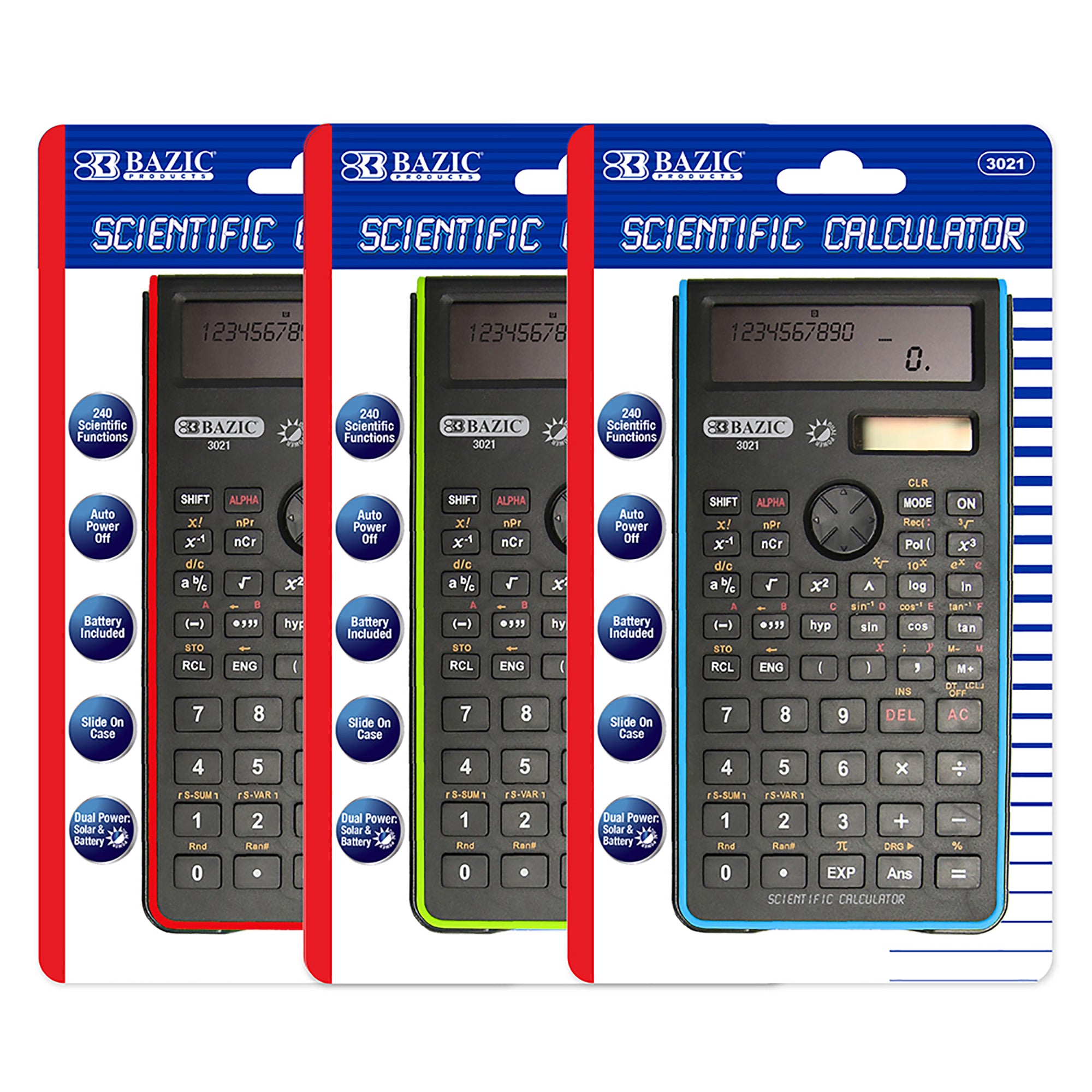 Fancy Color 240-Function Scientific Calculator with Slide-On