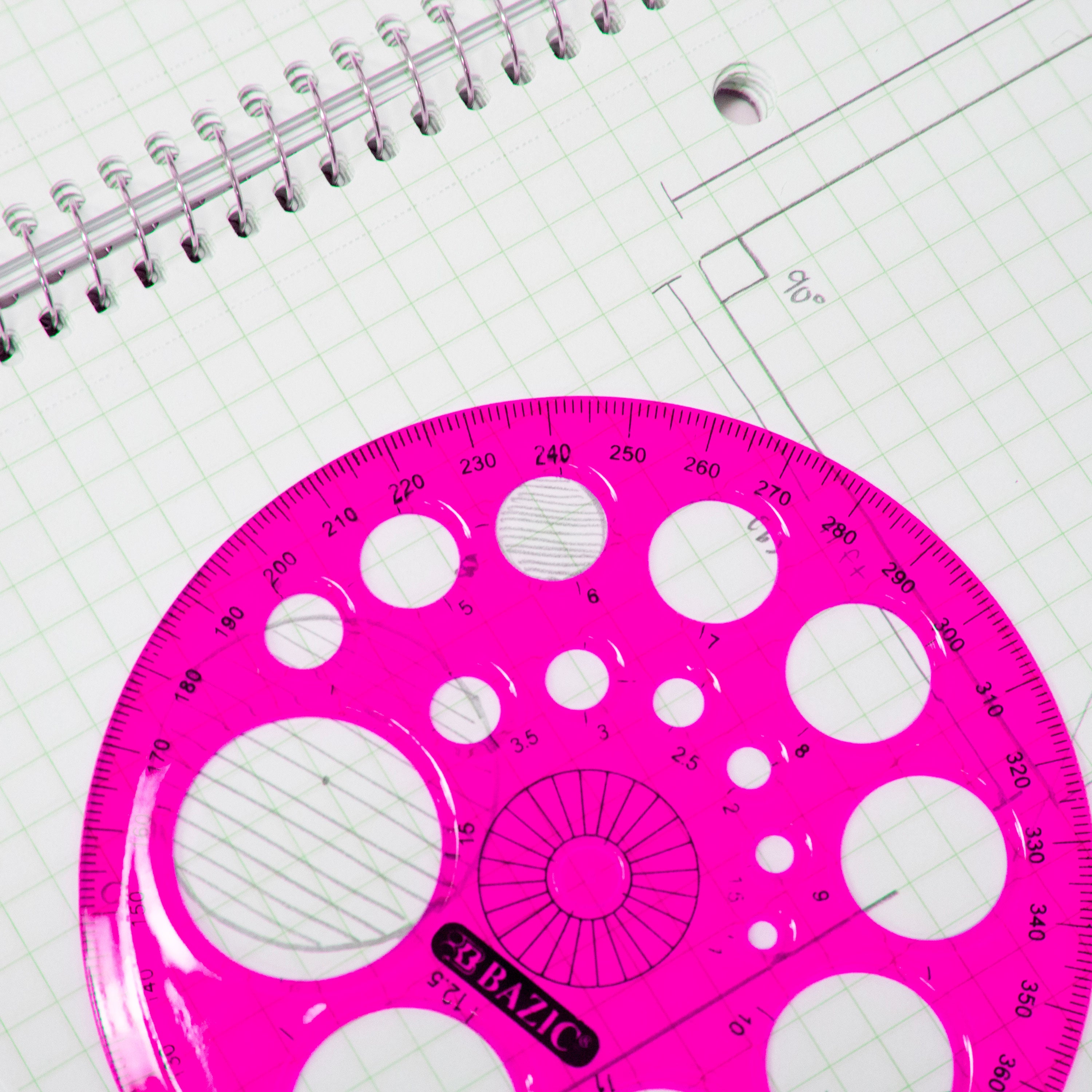5-Piece Geometry Set, Ruler, Triangles, Protractor, Template