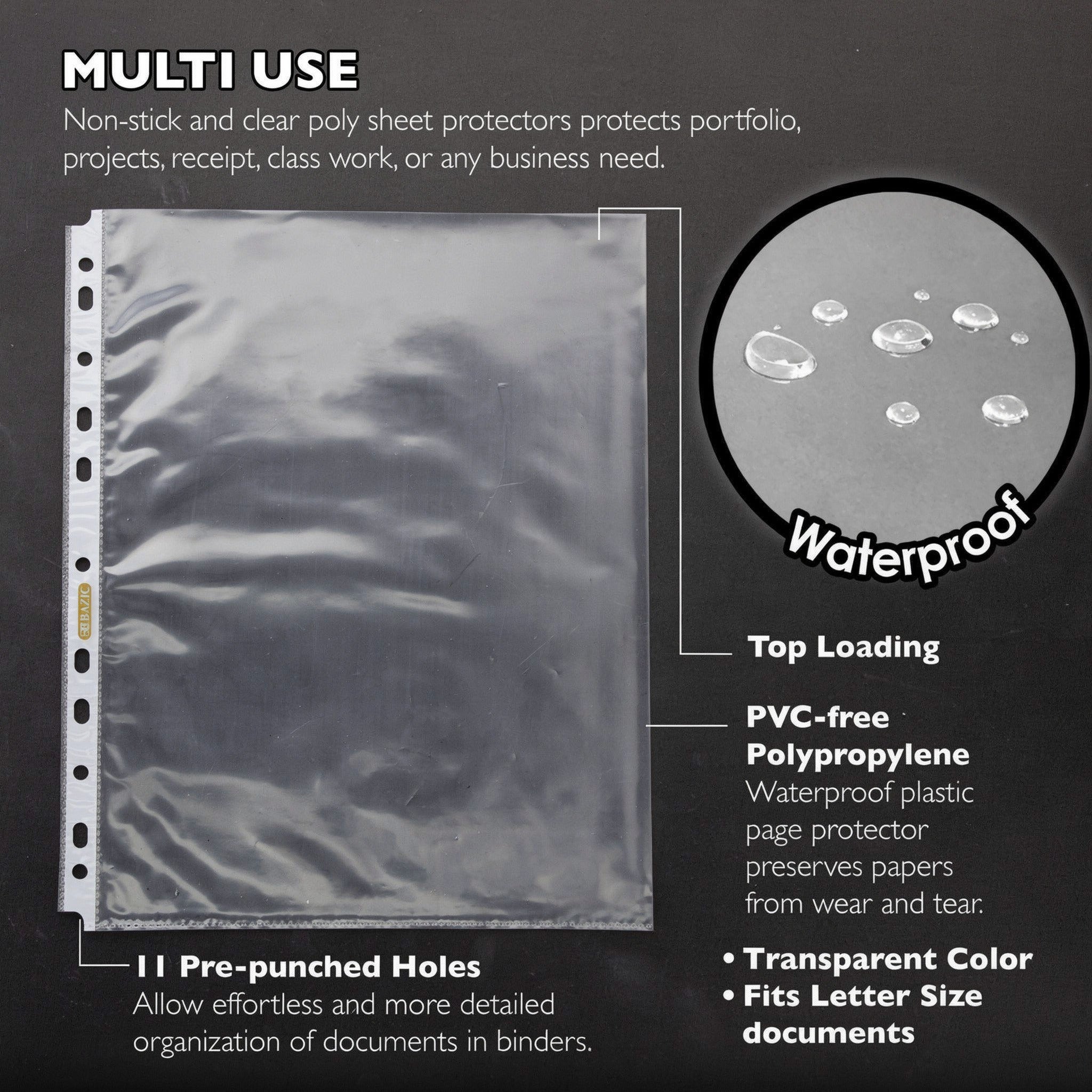 Economy Weight Sheet Protectors, 100 Count, Top Loading