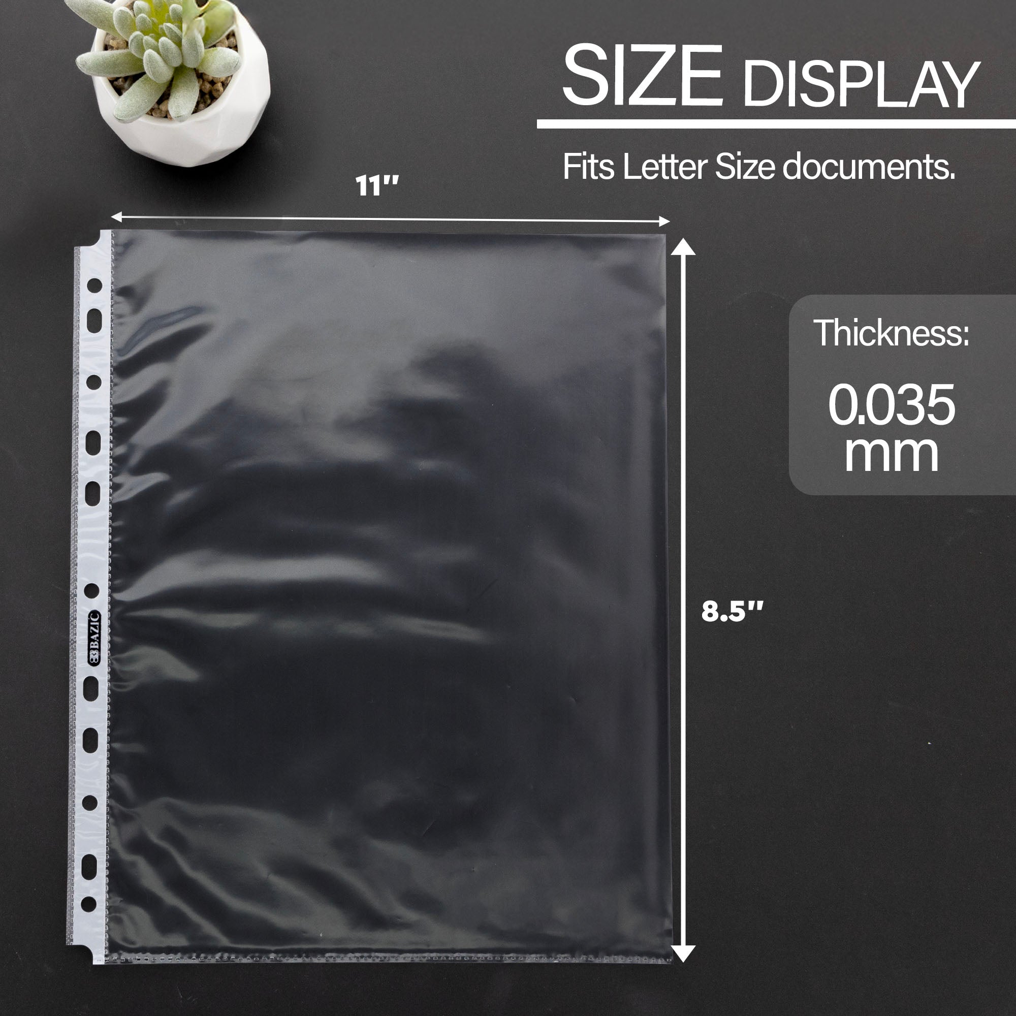 Economy Sheet Protectors, 8.5" x 11", Top Loading, 20-Count