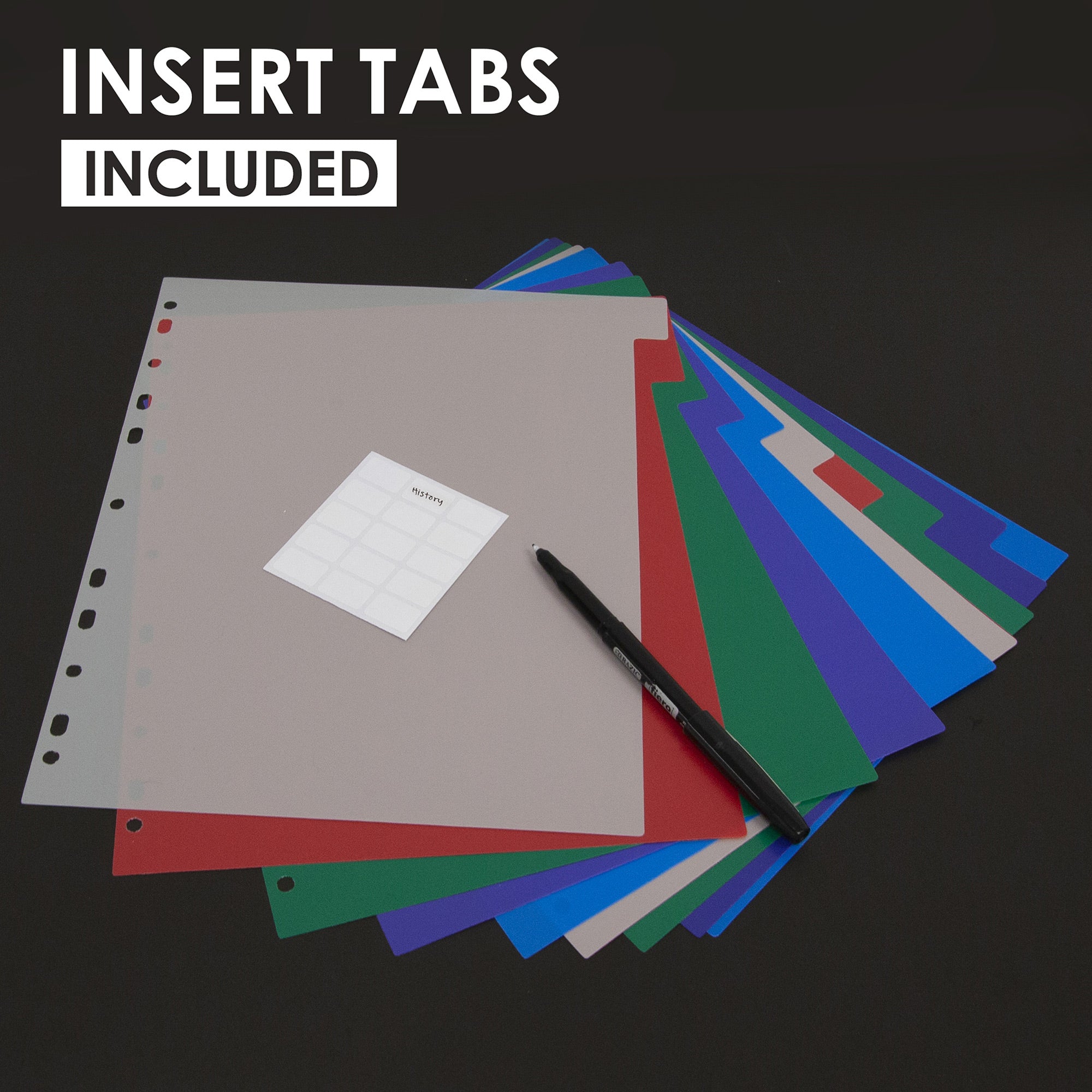 10-Tab Color Index Dividers for 3-Ring Binders